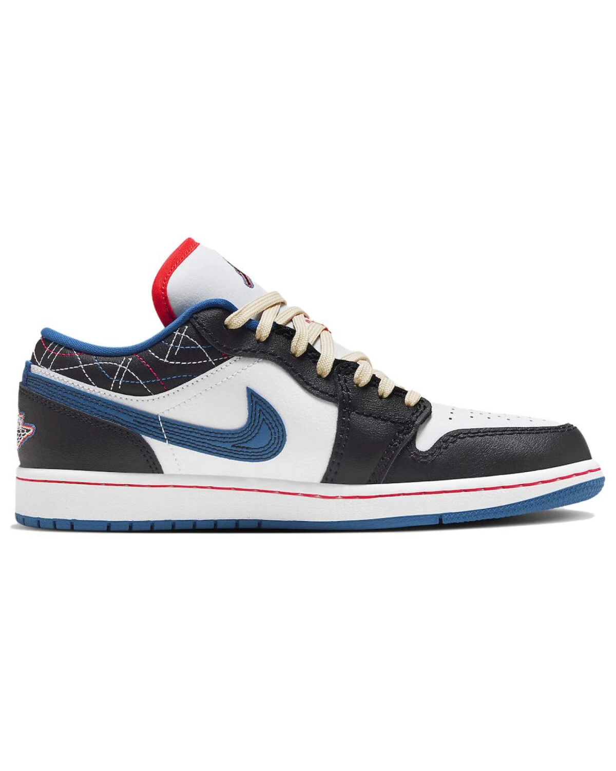 Jordan Air Jordan 1 унисекс кроссовки бело-черные на шнуровке картинка