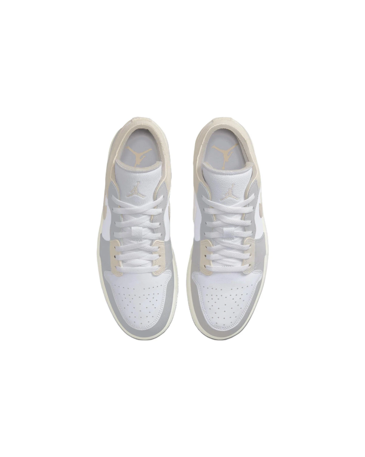 Jordan Air Jordan 1 унисекс кроссовки бело-серые текстильные картинка