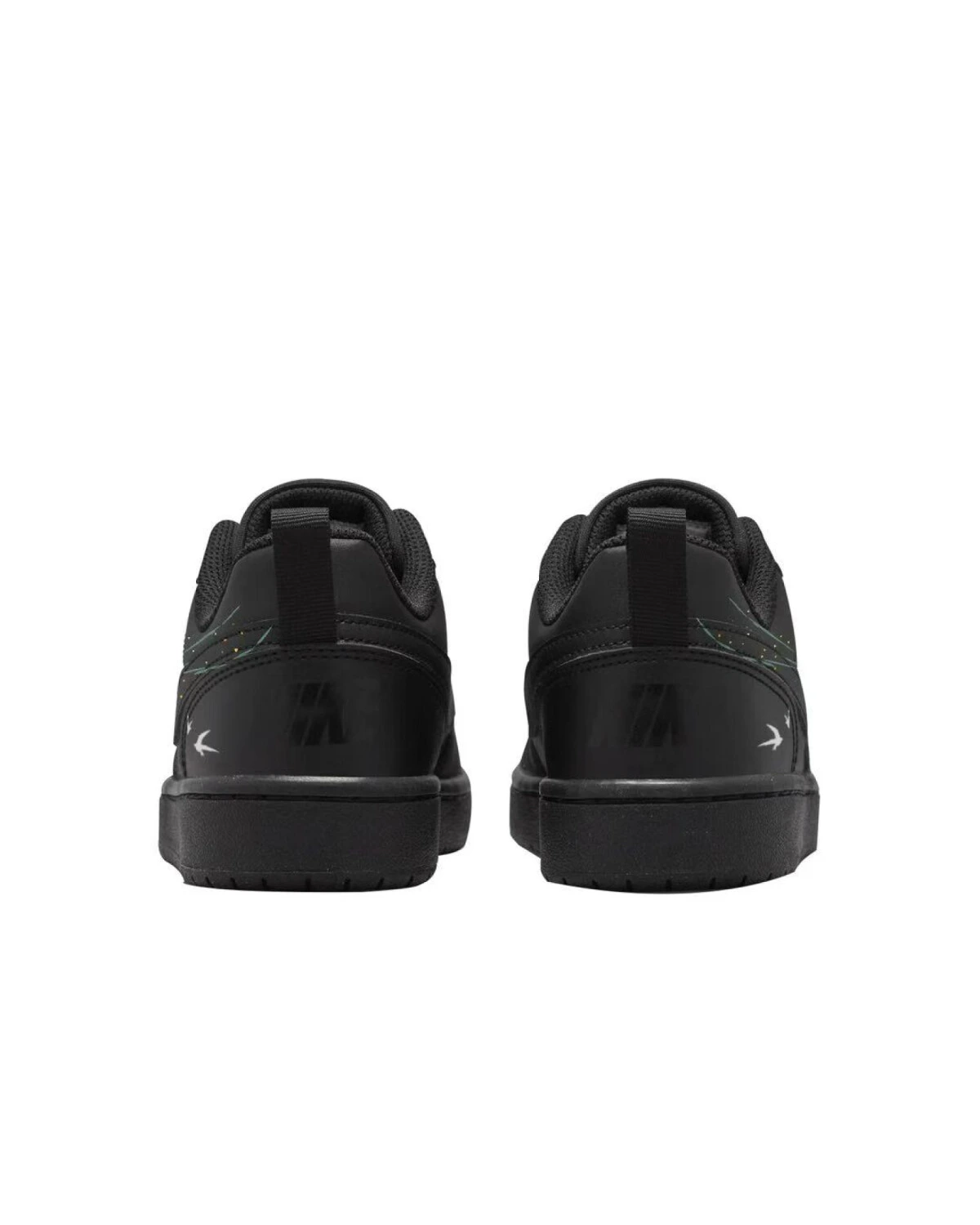 Nike Court Borough детские кожаные кеды черно-зеленые картинка