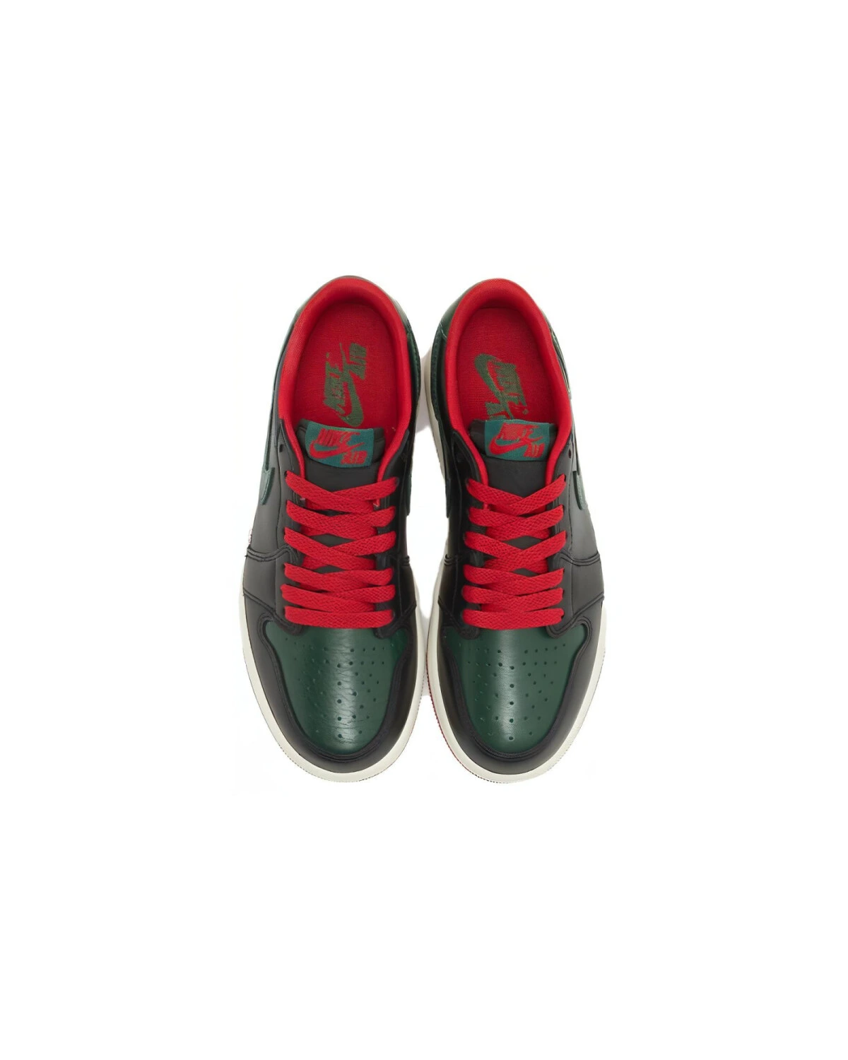 Jordan Air Jordan 1 унисекс кроссовки кожаные черно-зеленые картинка