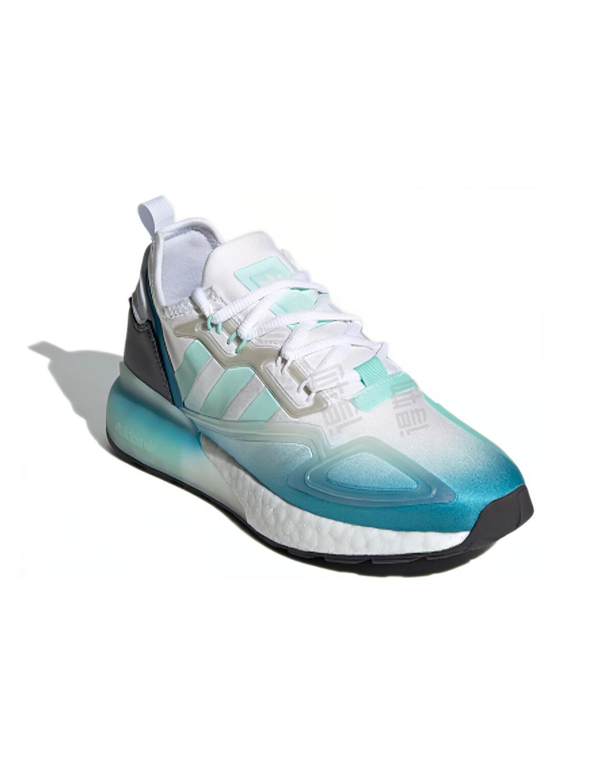 Adidas Originals ZX 2K Boost женские кроссовки повседневные бело-зеленые картинка