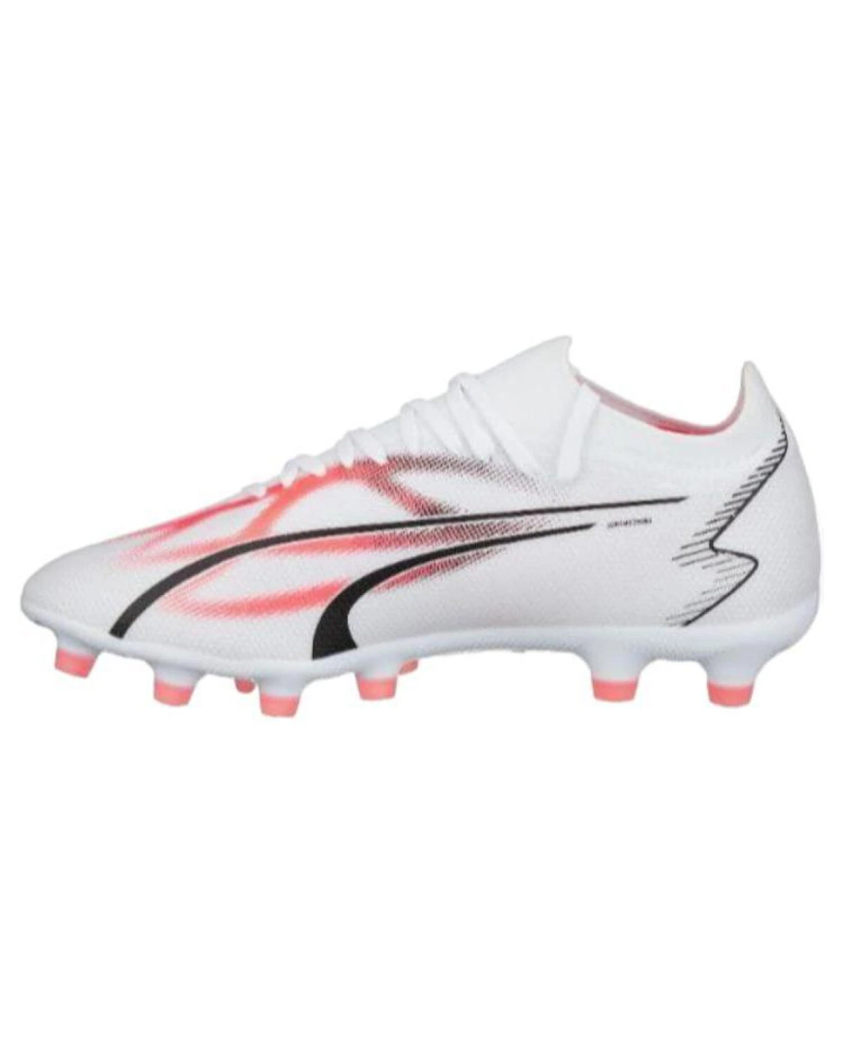 PUMA Ultra Match унисекс футбольные бутсы бело-розовые из искусственной кожи картинка