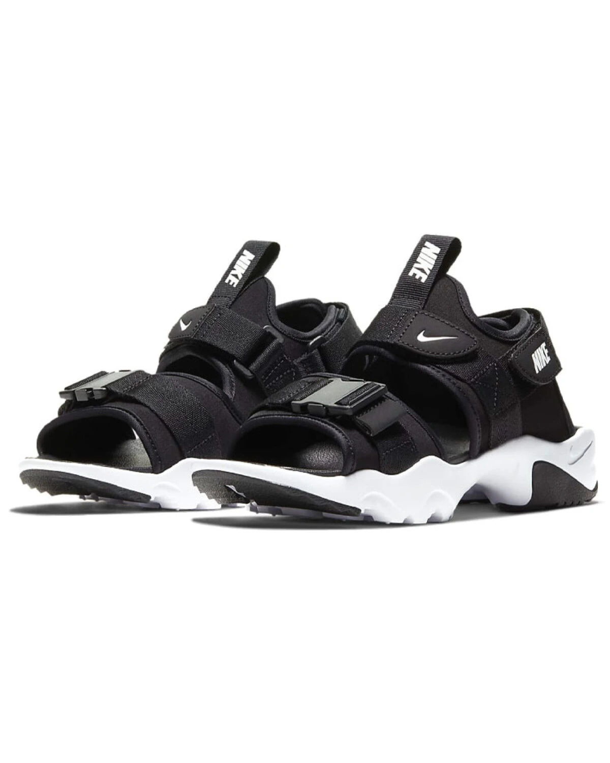 Nike Canyon женские сандалии чёрно-белые из ткани картинка