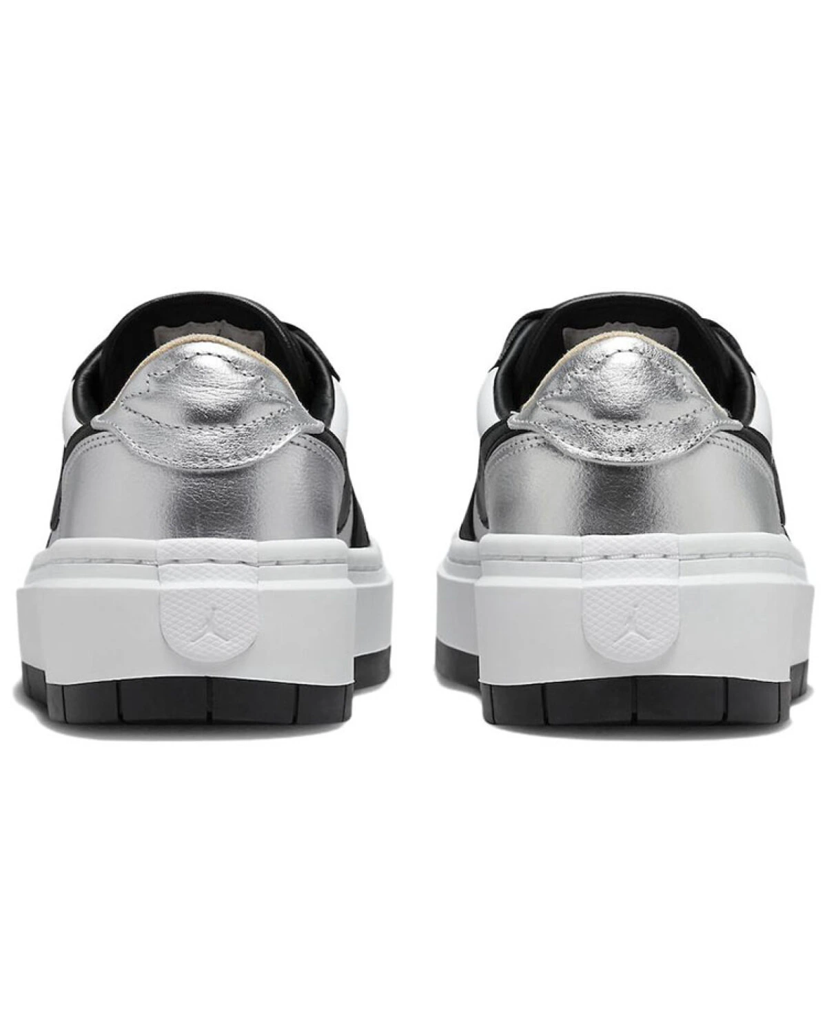 Jordan Air Jordan 1 "Silver Toe" женские кроссовки черно-белые с серебром картинка