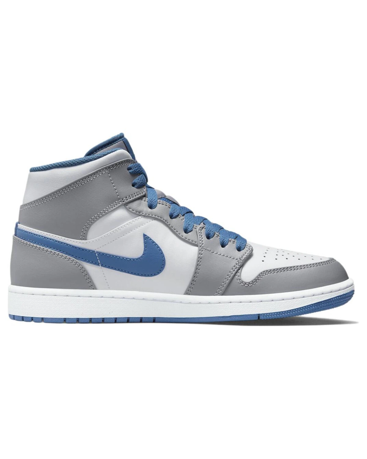 Jordan Air Jordan 1 унисекс кроссовки высокие бело-серо-синие картинка