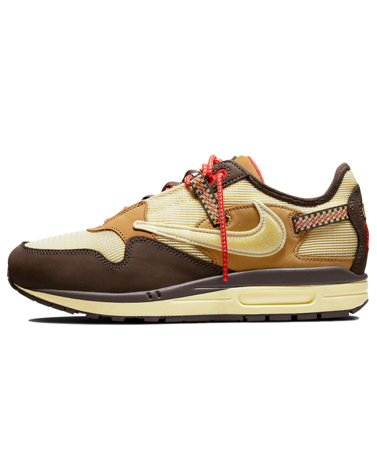 Nike Air Max 1 unisex кроссовки бежево-коричневые с комбинированным верхом картинка