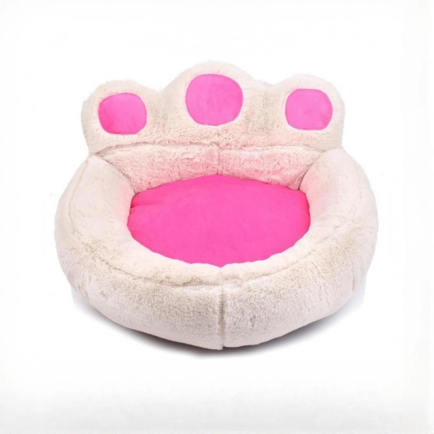 Теплая замшевая кровать-лежанка для кошек и собак в виде лапки (Светло-розовый) картинка