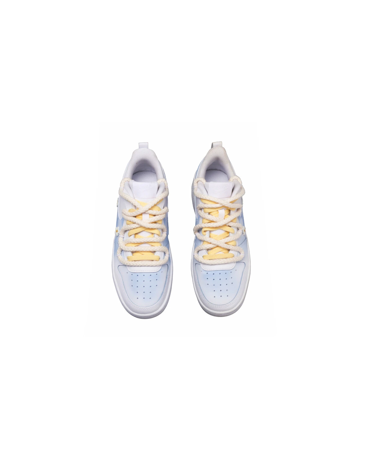 Nike Court Borough детские кроссовки из кожи с цветочным принтом голубые картинка