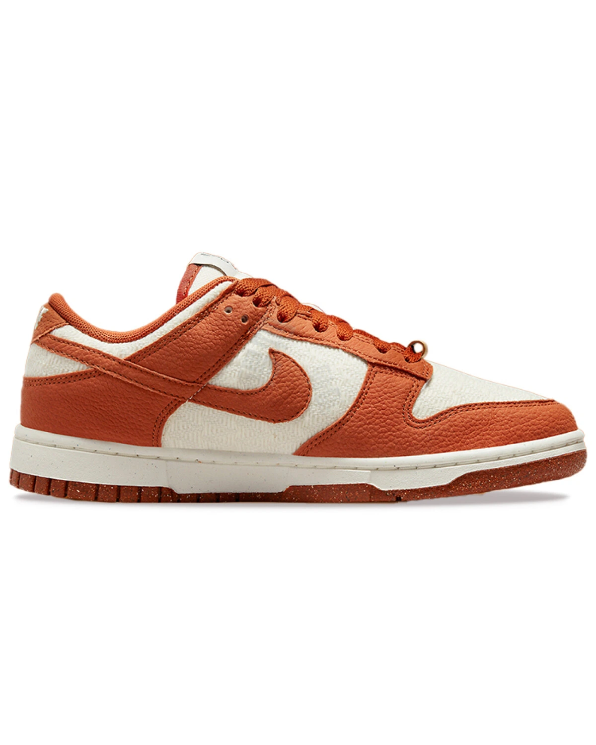 Nike Dunk Low Sun Club женские кроссовки из ткани и кожи бело-оранжевые картинка