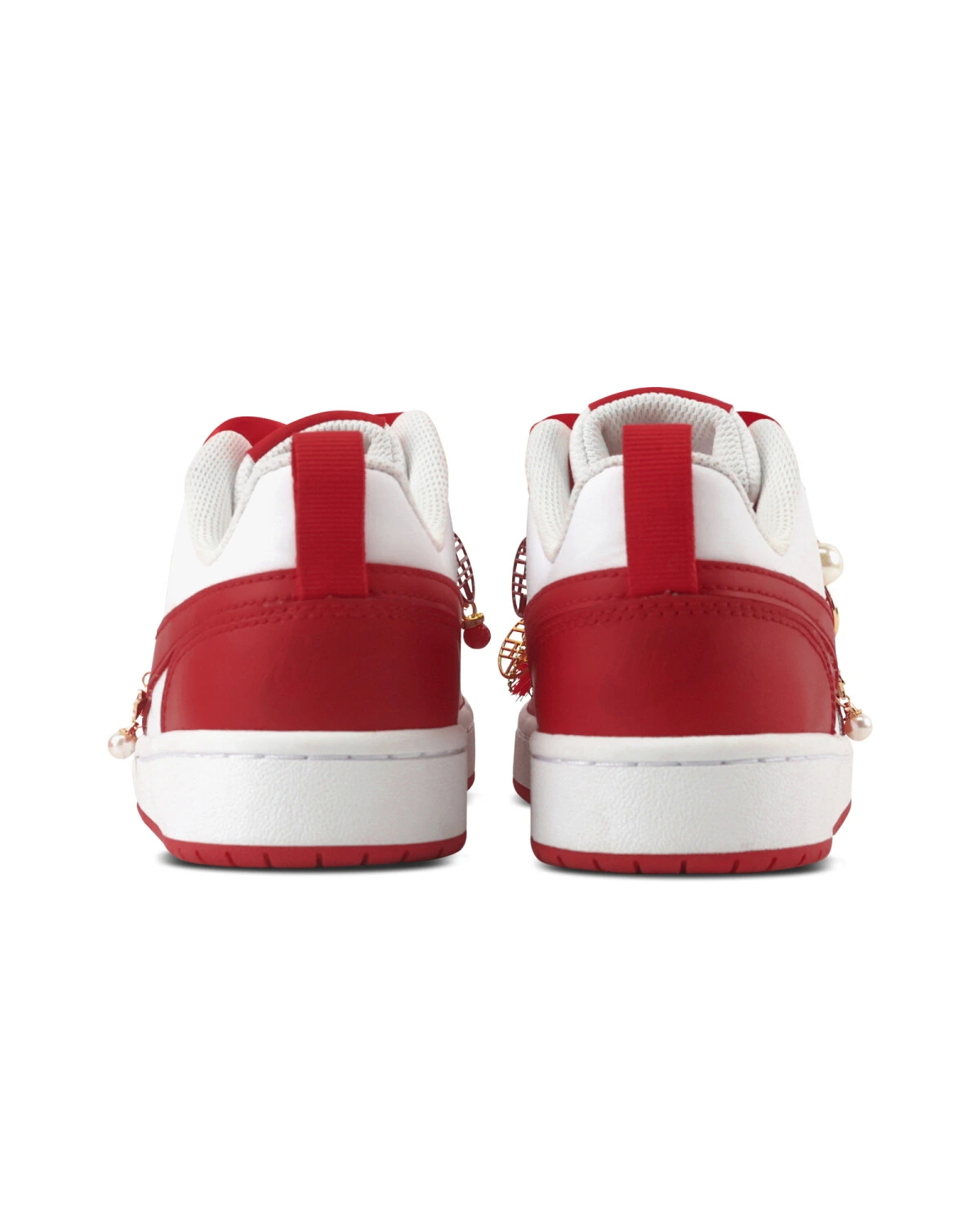 Nike Court Borough 2 женские кроссовки красные с декором картинка