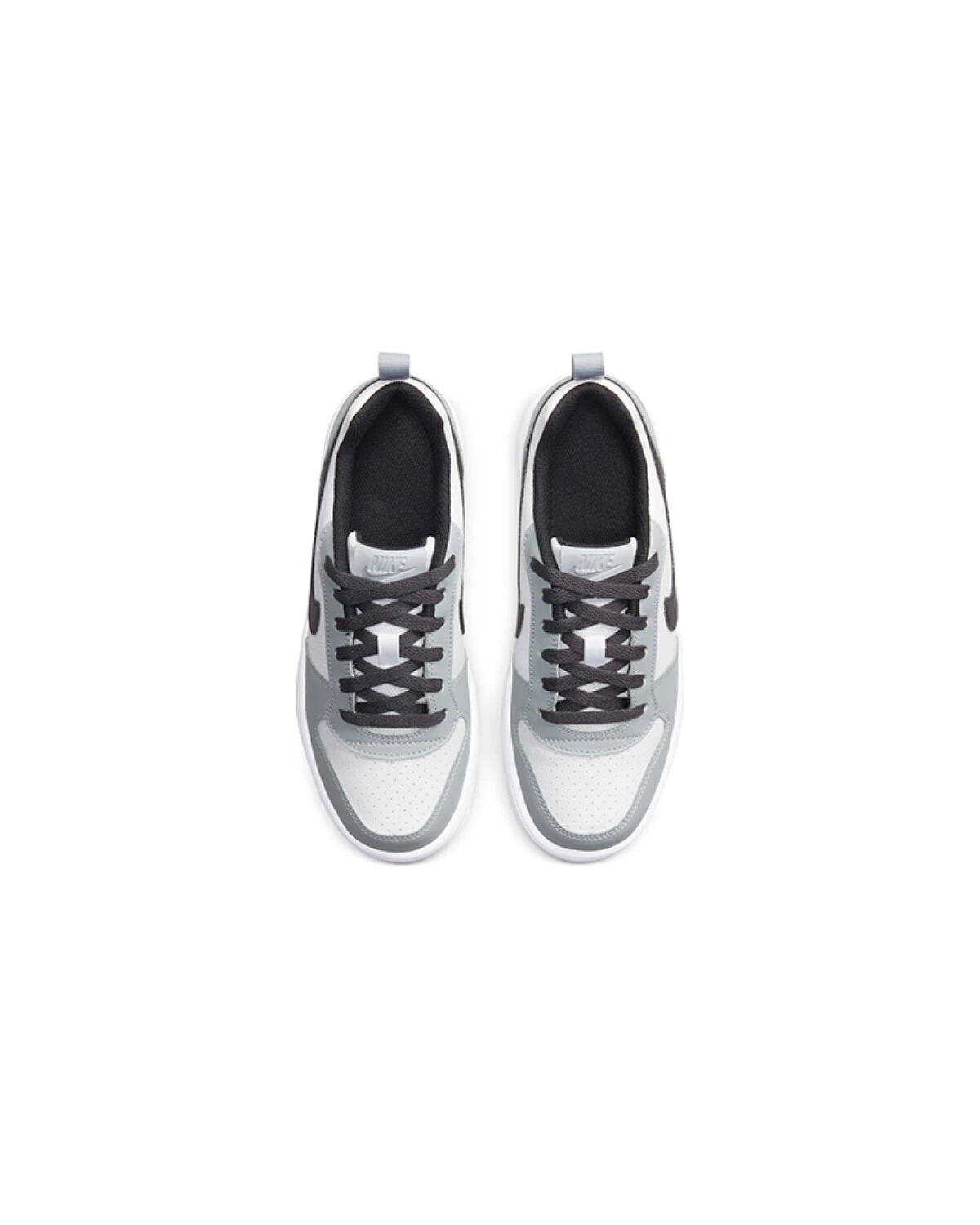 Nike Court Borough Low детские кроссовки серо-белые с желтым картинка