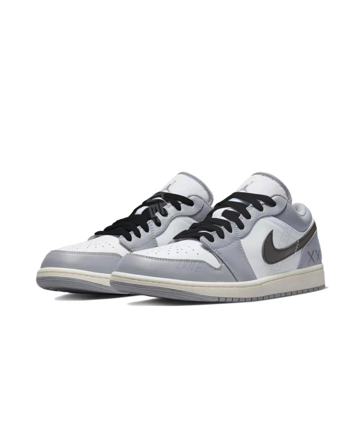 Jordan Air Jordan 1 low-top мужские кроссовки серо-белые картинка