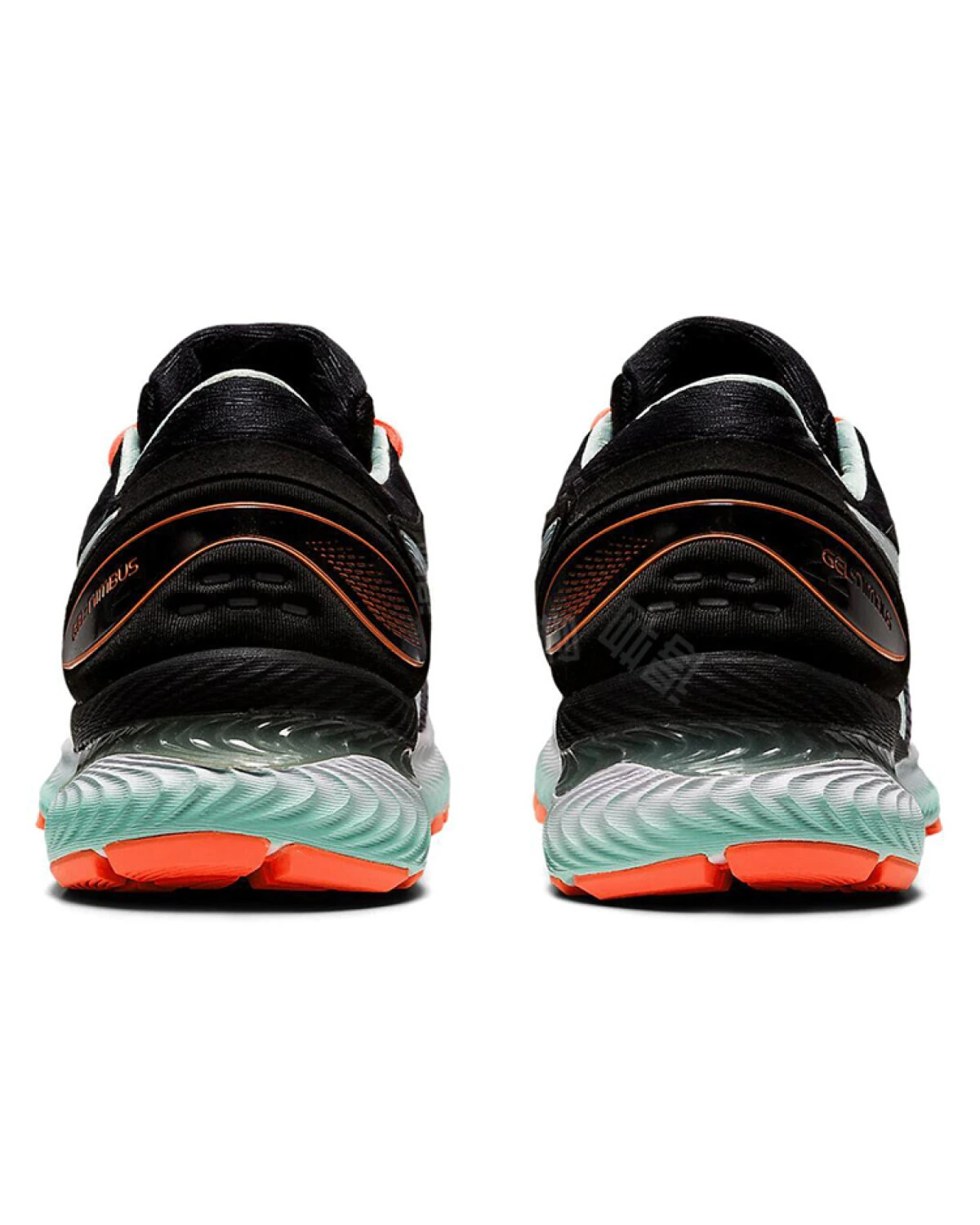 Asics GEL-Nimbus 22 женские кроссовки для бега с амортизацией GEL черно-оранжевые картинка
