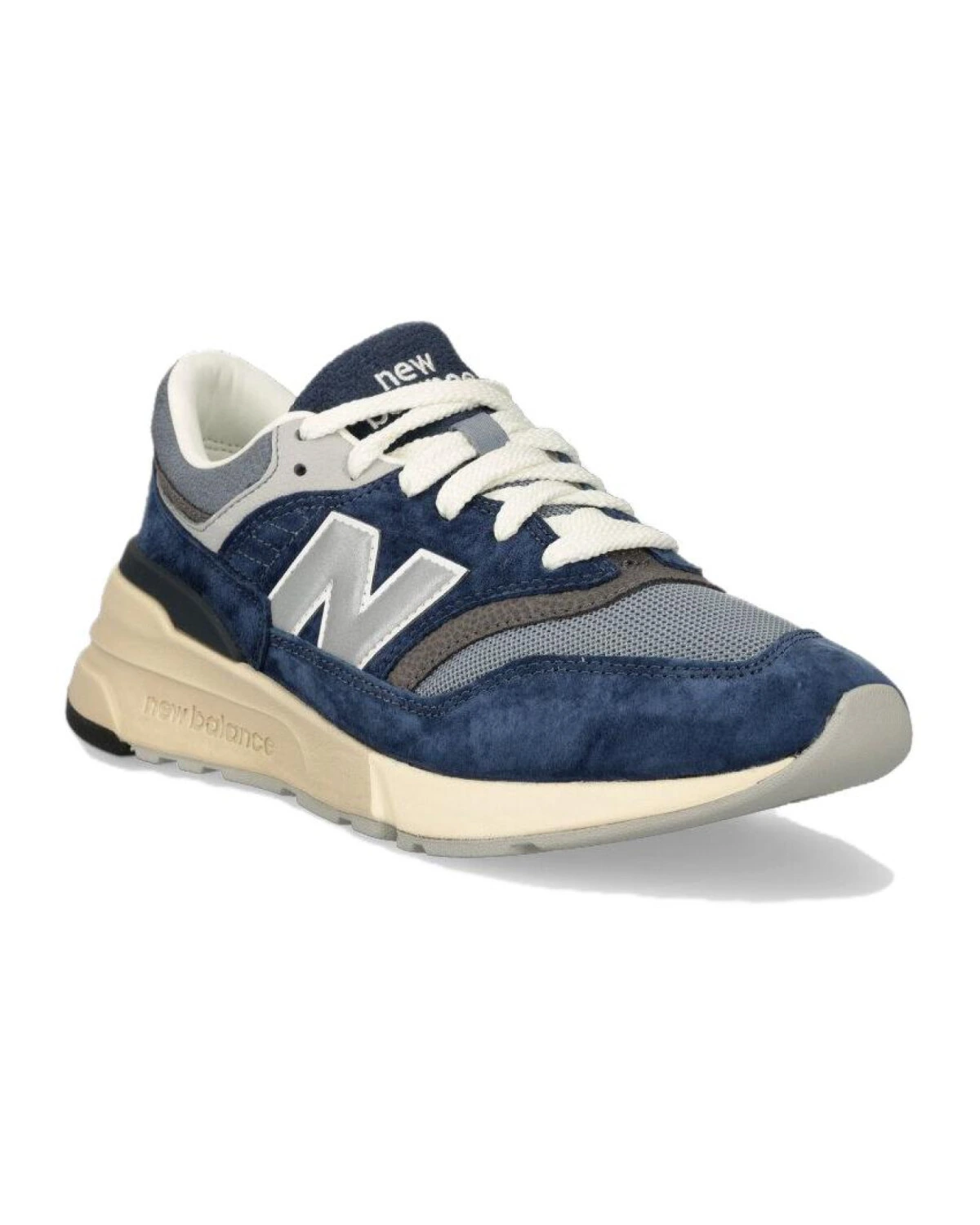New Balance 997R унисекс кроссовки беговые кожаные сине-серебряные картинка