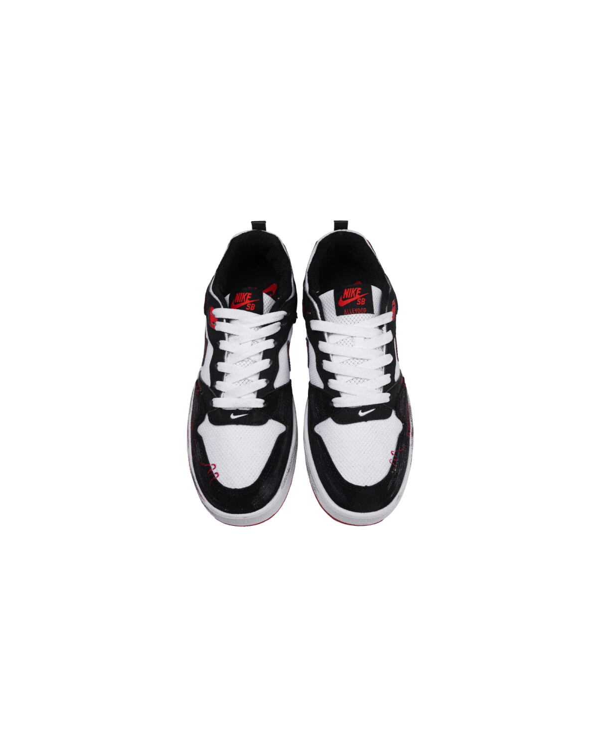 Nike SB Alleyoop мужские и женские кроссовки с рисунком смайлика черно-красные картинка
