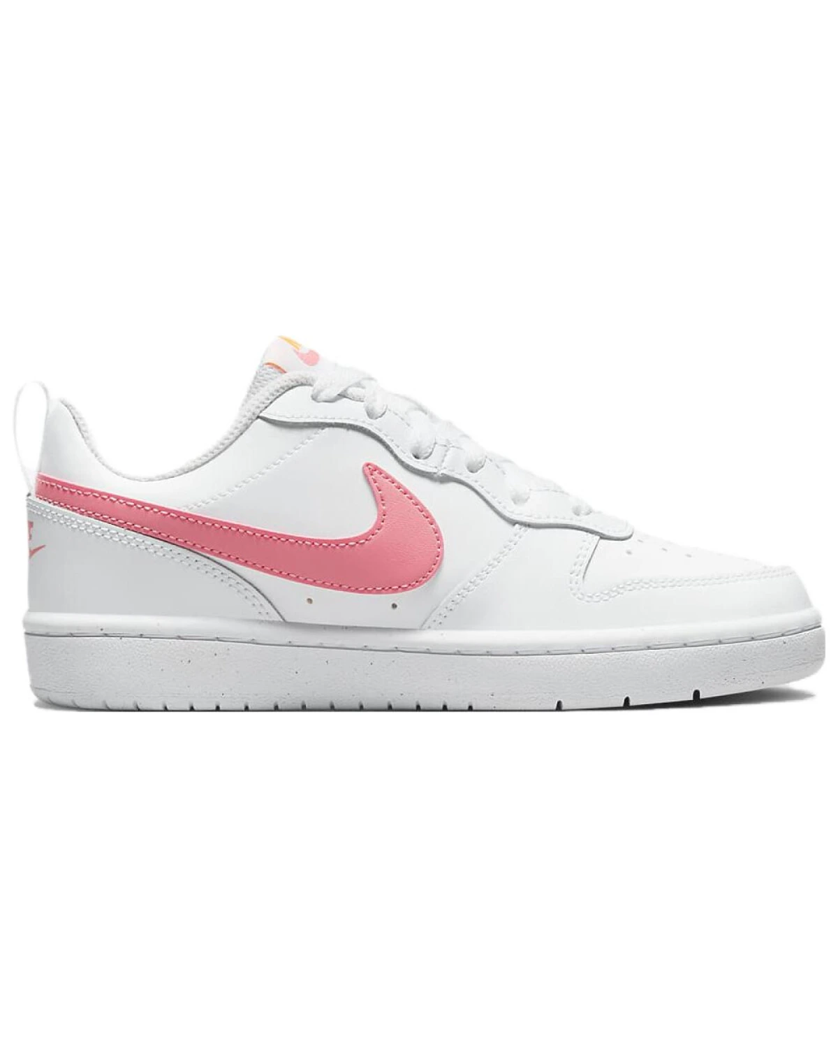 Nike Court Borough Low 2 детские кеды кожаные бело-розовые картинка