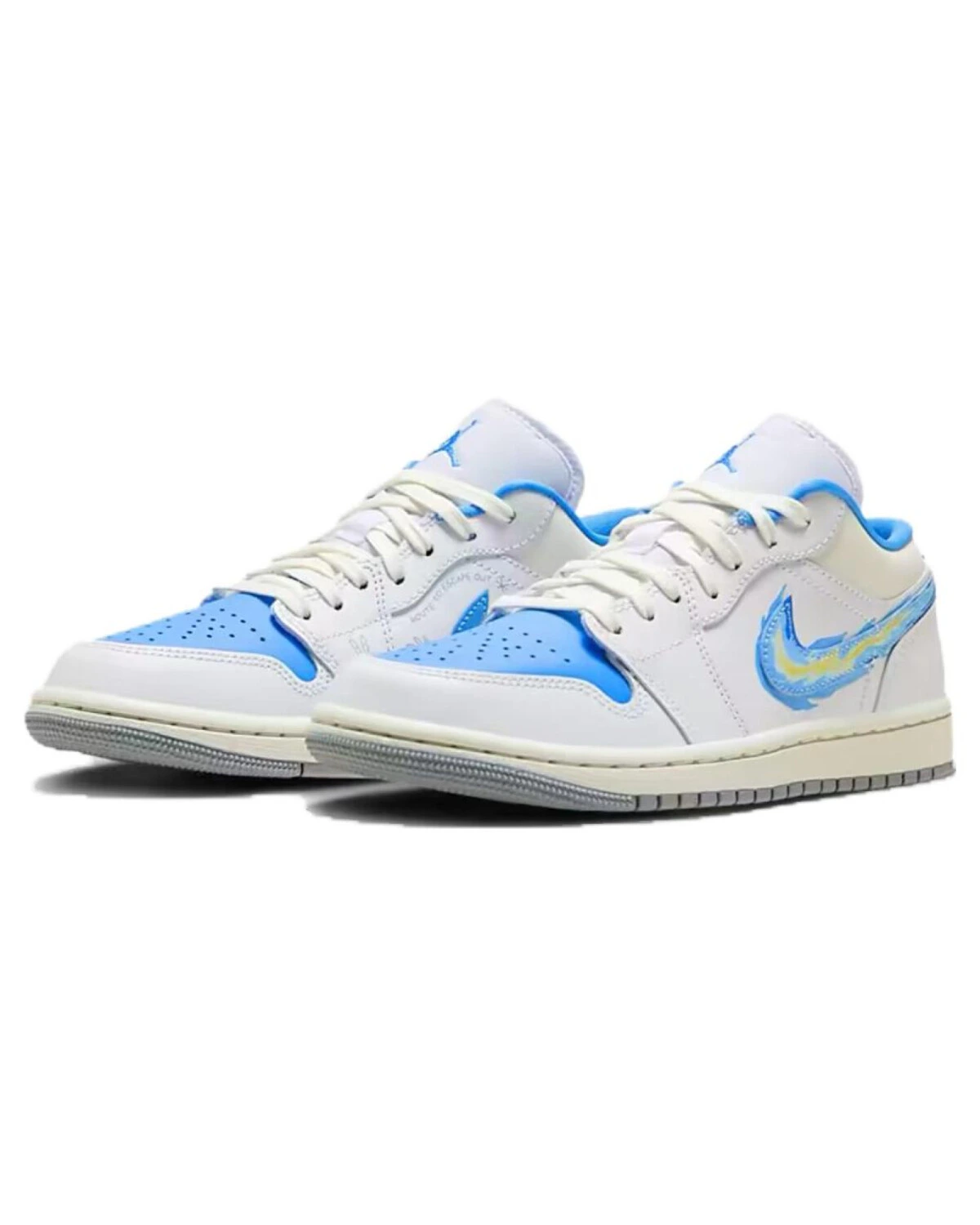Jordan Air Jordan 1 унисекс кроссовки кожаные бело-синие картинка