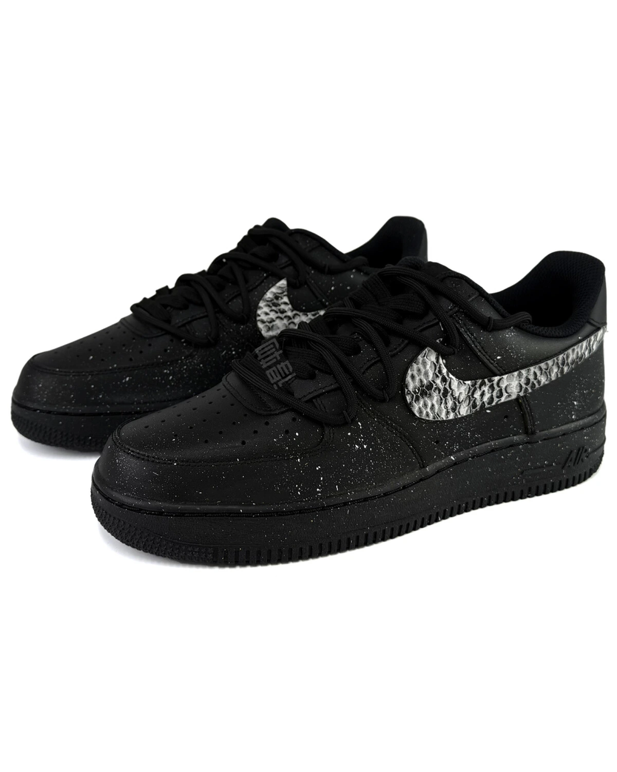 Nike Air Force 1 мужские кроссовки черные с амортизацией и противоскользящей подошвой картинка