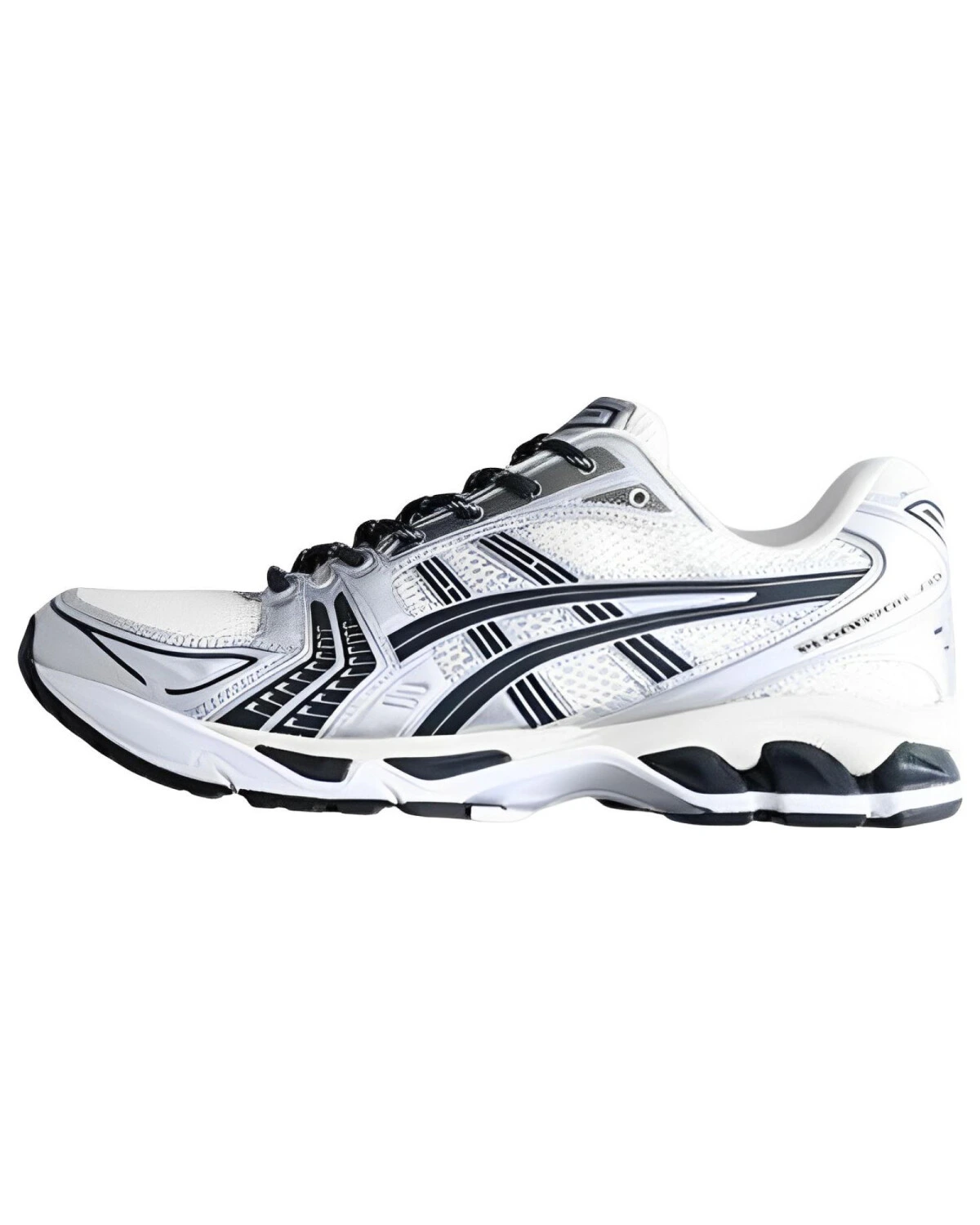 Asics Gel-Kayano 14 мужские спортивные кроссовки бело-чёрные с амортизацией картинка
