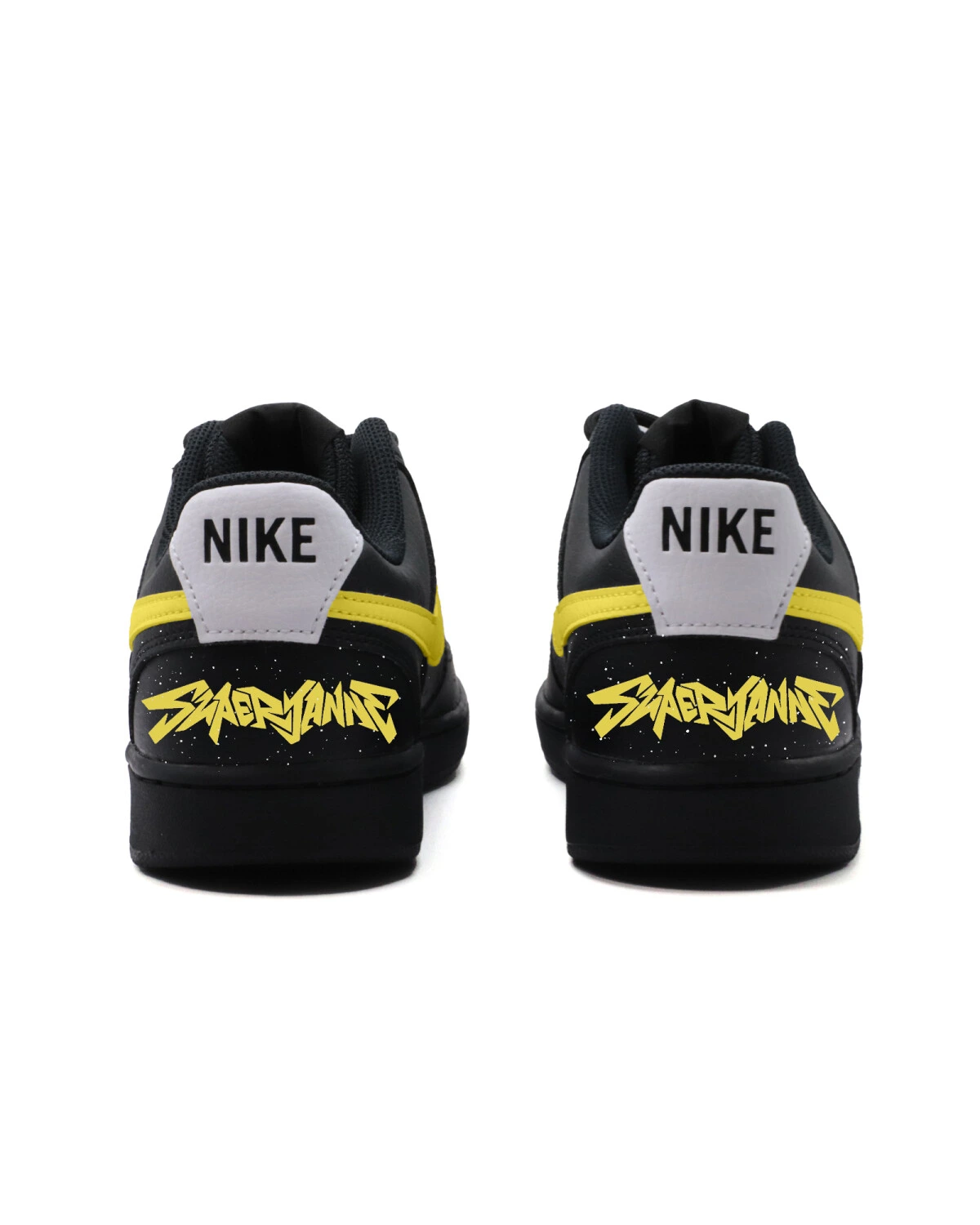 Nike Court Vision 1 мужские кроссовки черно-желтые повседневные картинка