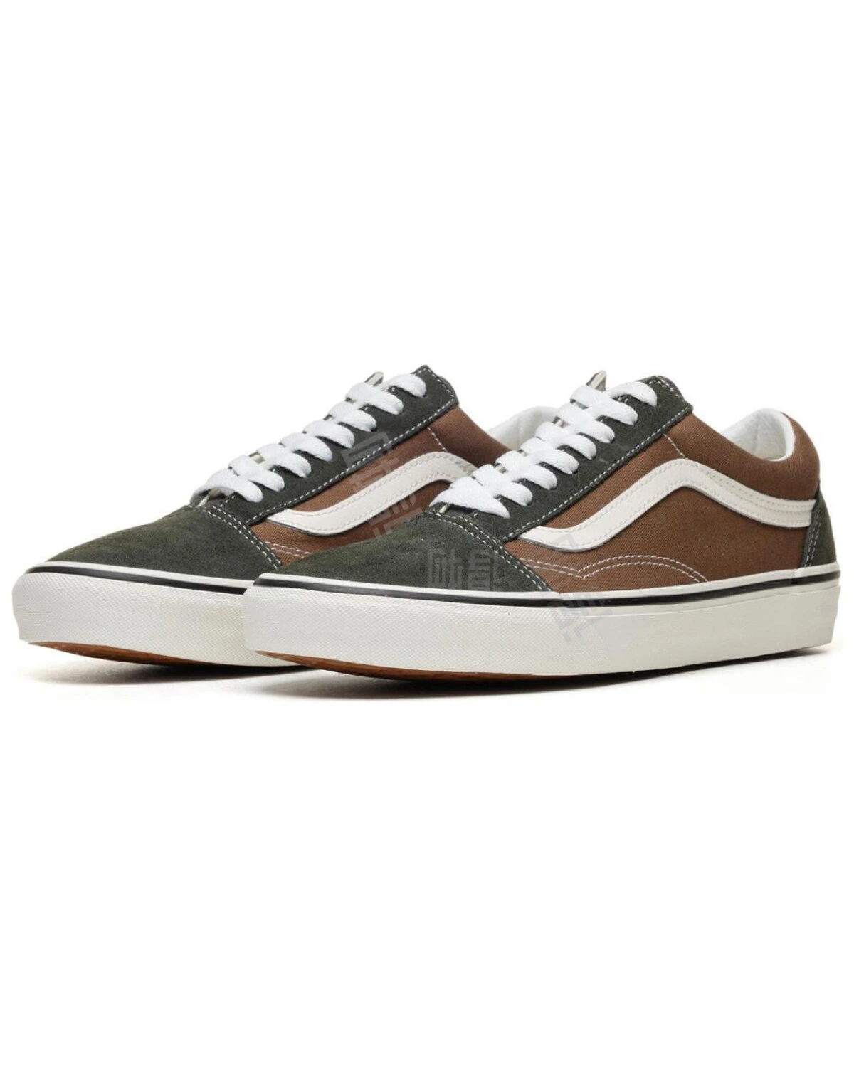 Vans Old Skool мужские кеды коричнево-черные на шнуровке картинка