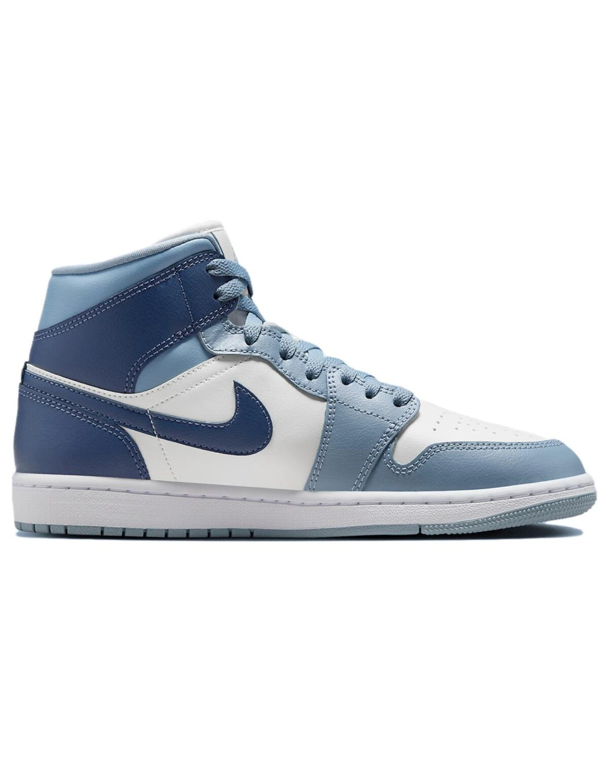 Jordan Air Jordan 1 женские кроссовки белые и синие высокие картинка