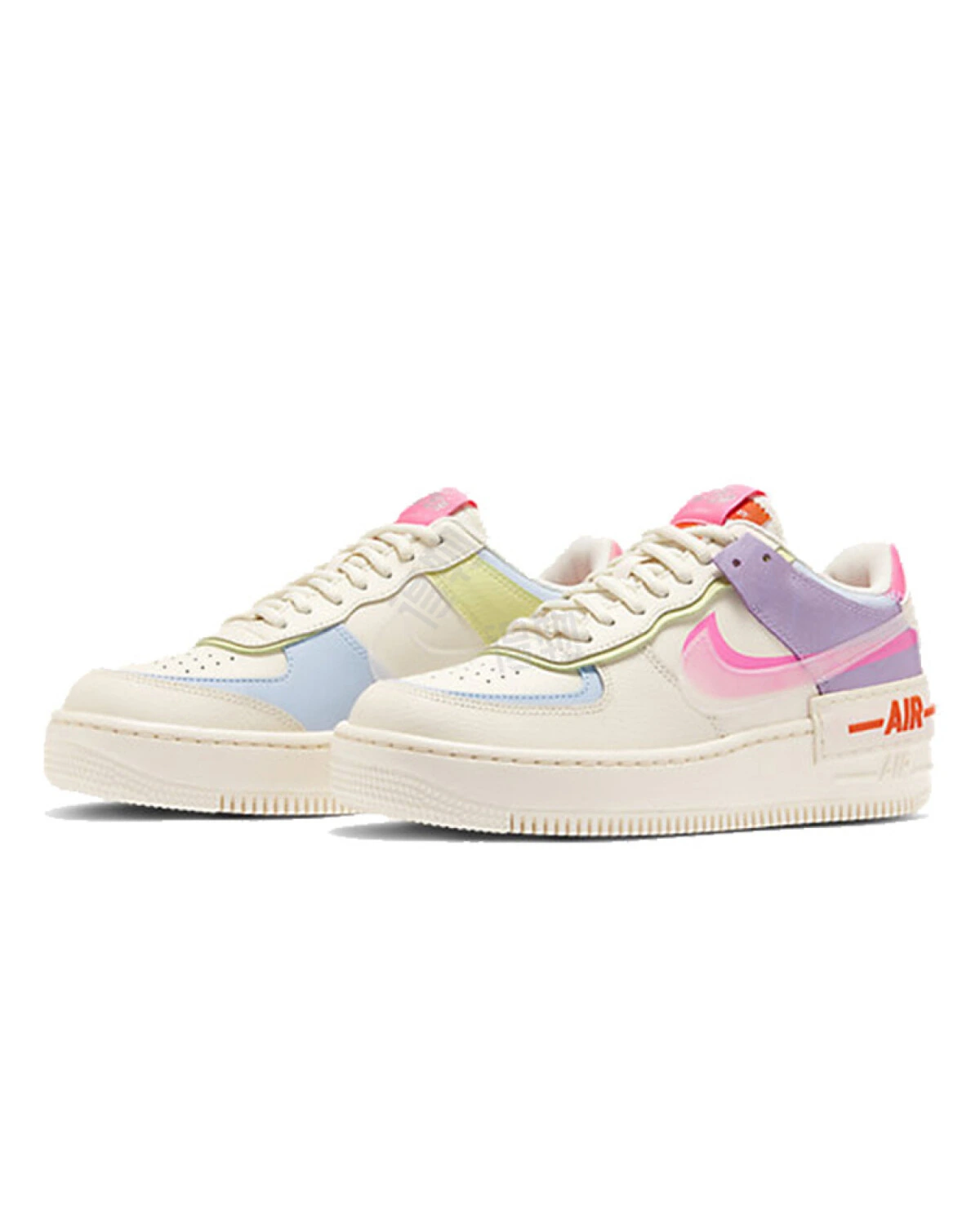 Nike AF1 Shadow Macaron женские кроссовки белые с фиолетовыми вставками картинка