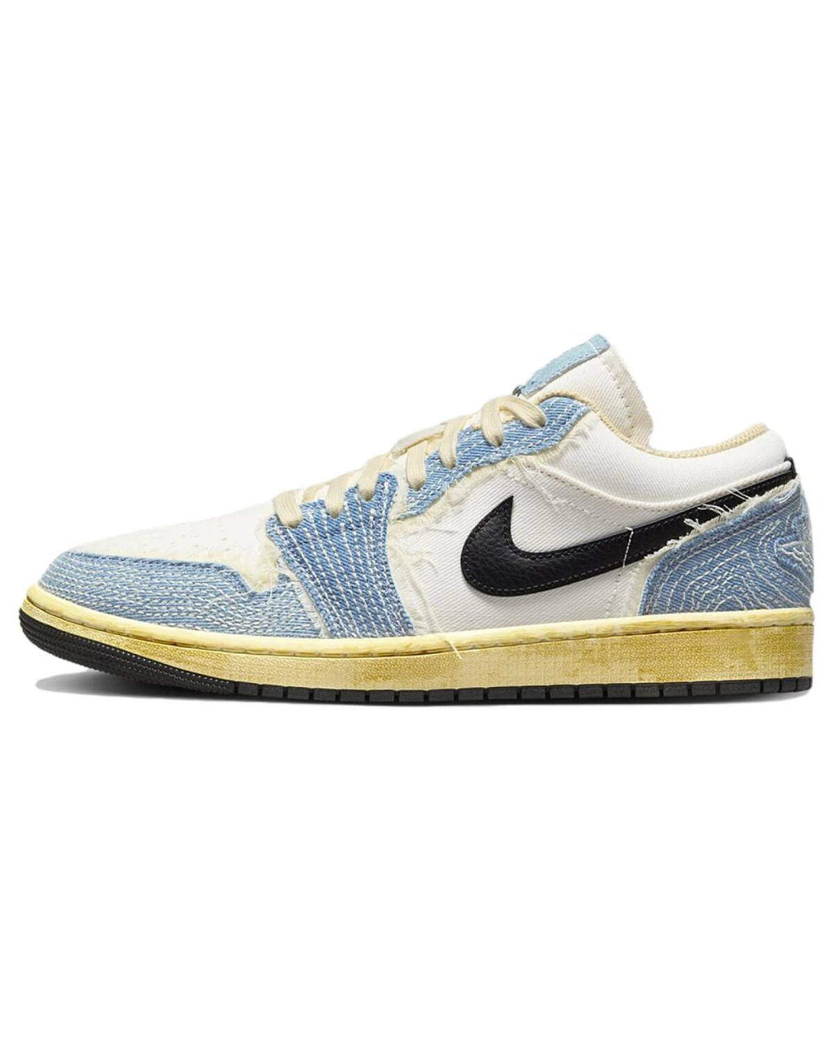 Jordan Air Jordan 1 Low Top унисекс кроссовки бело-сине-черные из кожи картинка