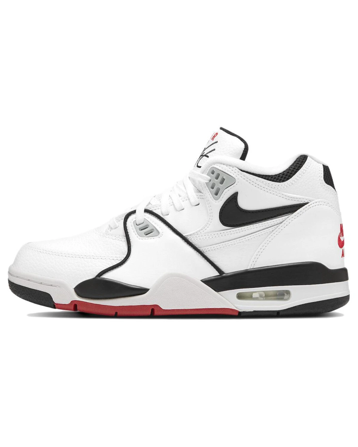 Nike Air Flight 89 унисекс кроссовки ретро бело-черно-красные картинка