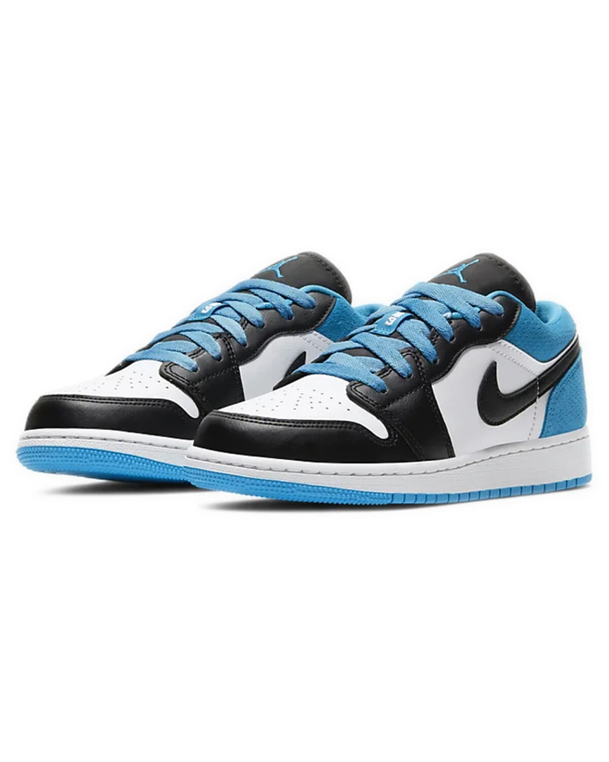 Jordan Air Jordan 1 детские кроссовки бело-черно-синие картинка