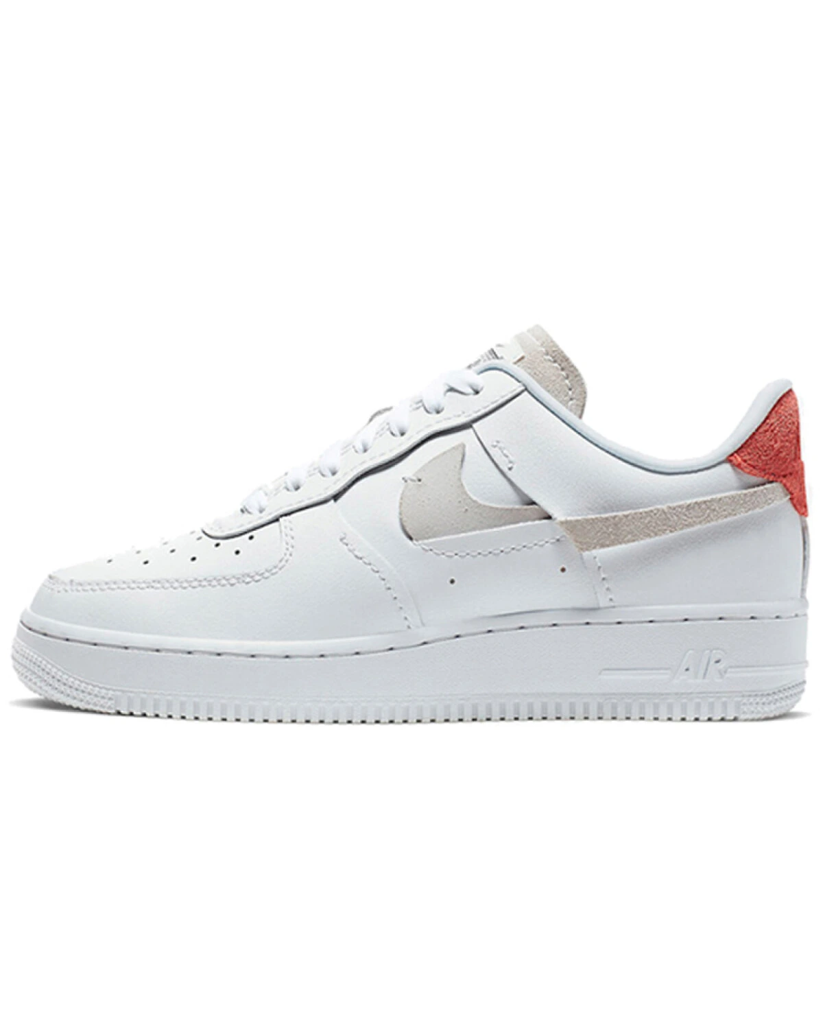 Nike Air Force 1 Inside Out женские повседневные кроссовки белые с красными элементами картинка