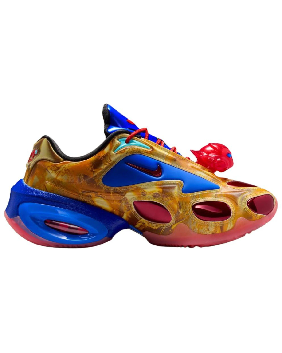 Nike Air Max Muse женские спортивные кроссовки золотые с синим и красным картинка