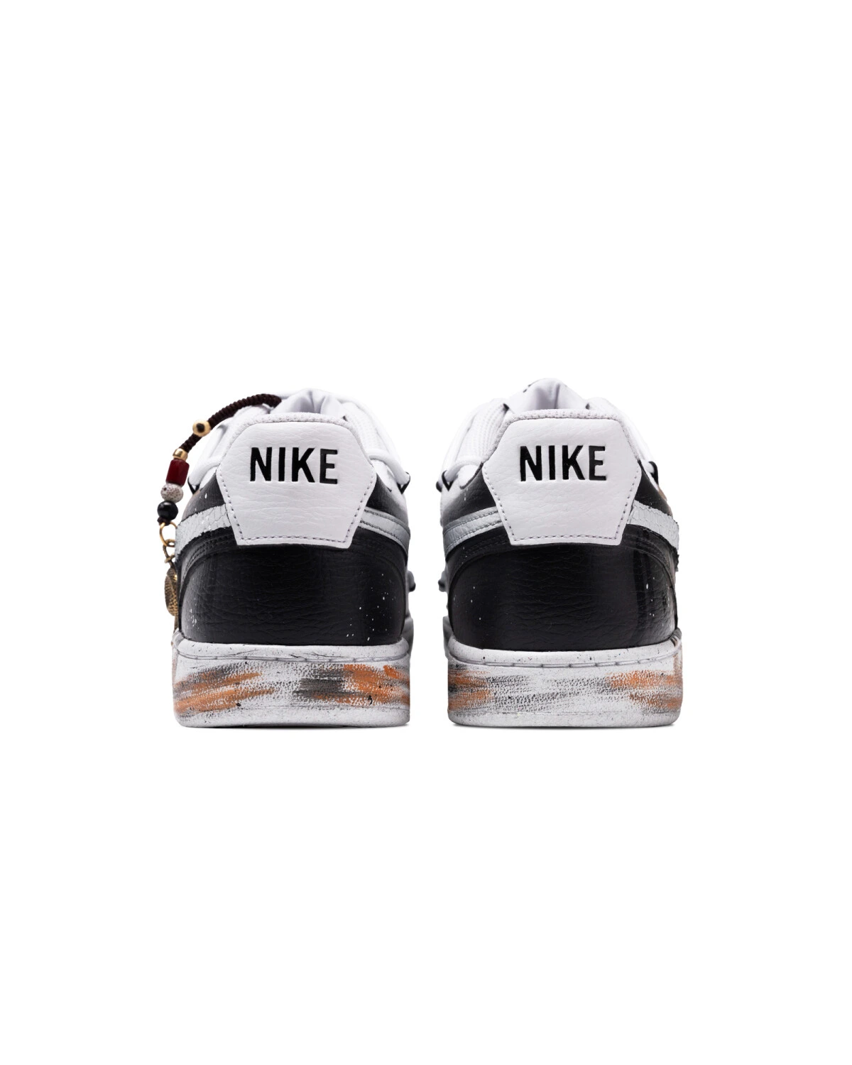 Nike Court Vision 1 унисекс кроссовки черно-белые с граффити картинка