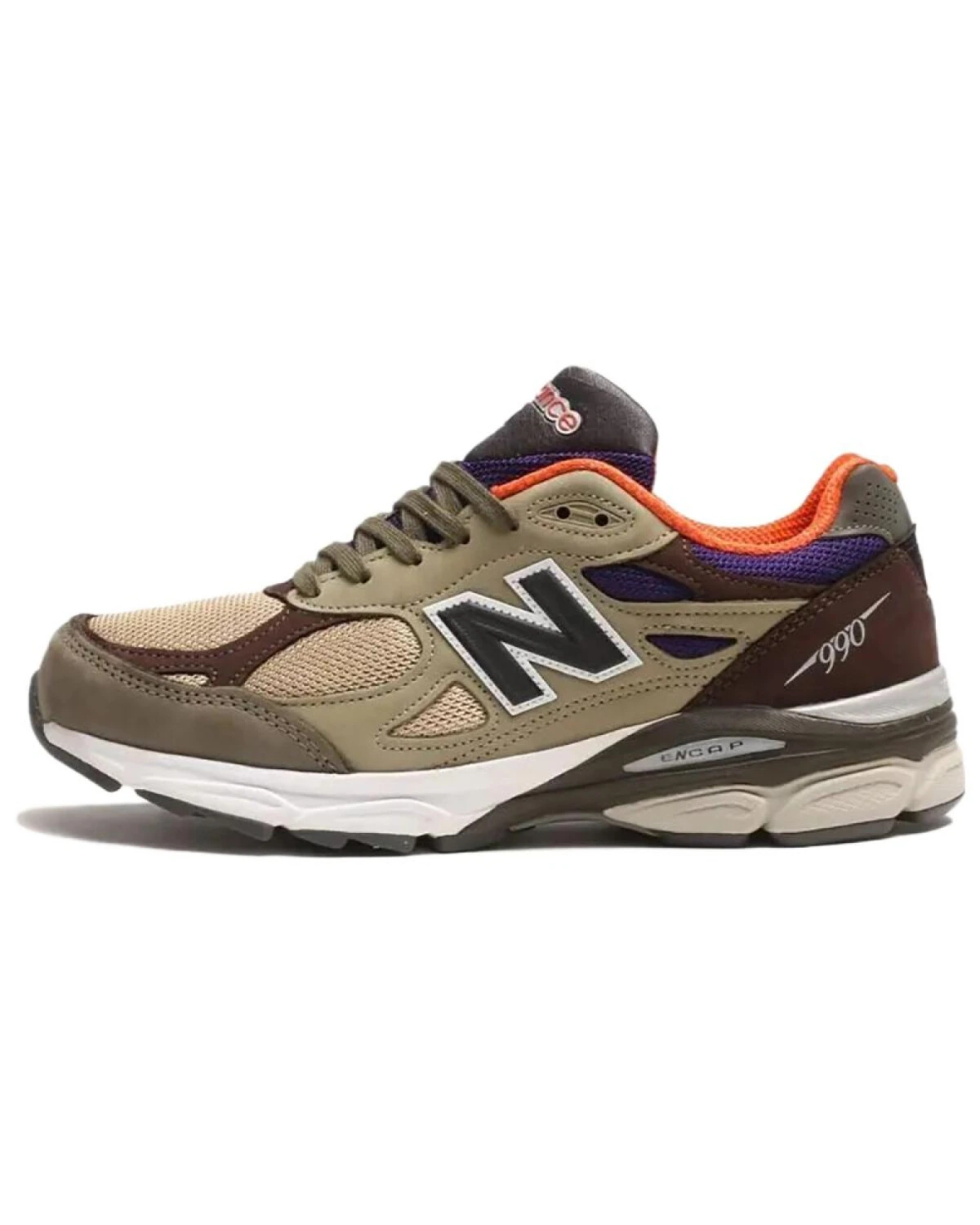 New Balance M990 unisex кроссовки из ткани и кожи зелёные картинка
