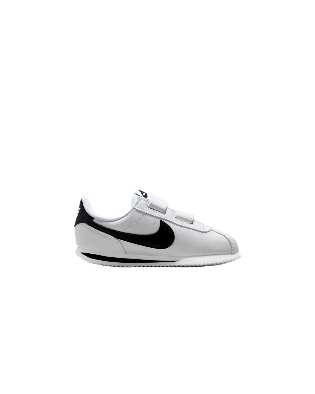Nike Cortez детские кроссовки бело-черные с магнитной застежкой картинка