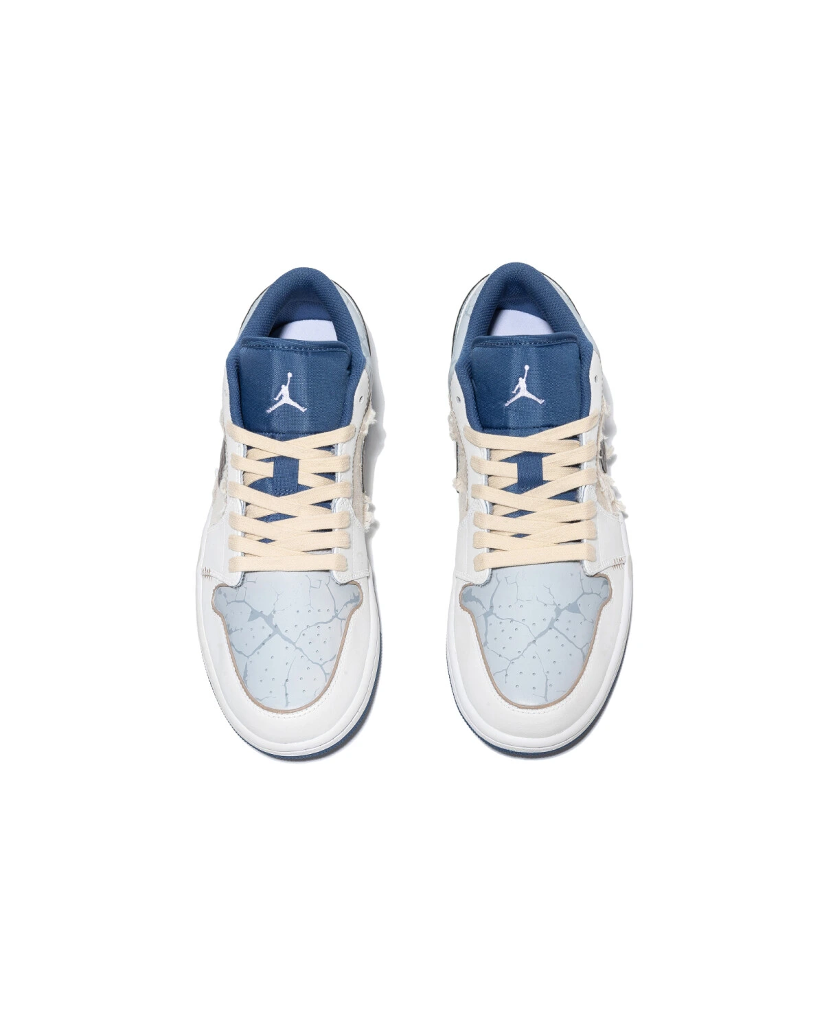 Jordan Air Jordan 1 мужские спортивные кроссовки кожаные бело-коричнево-синие картинка