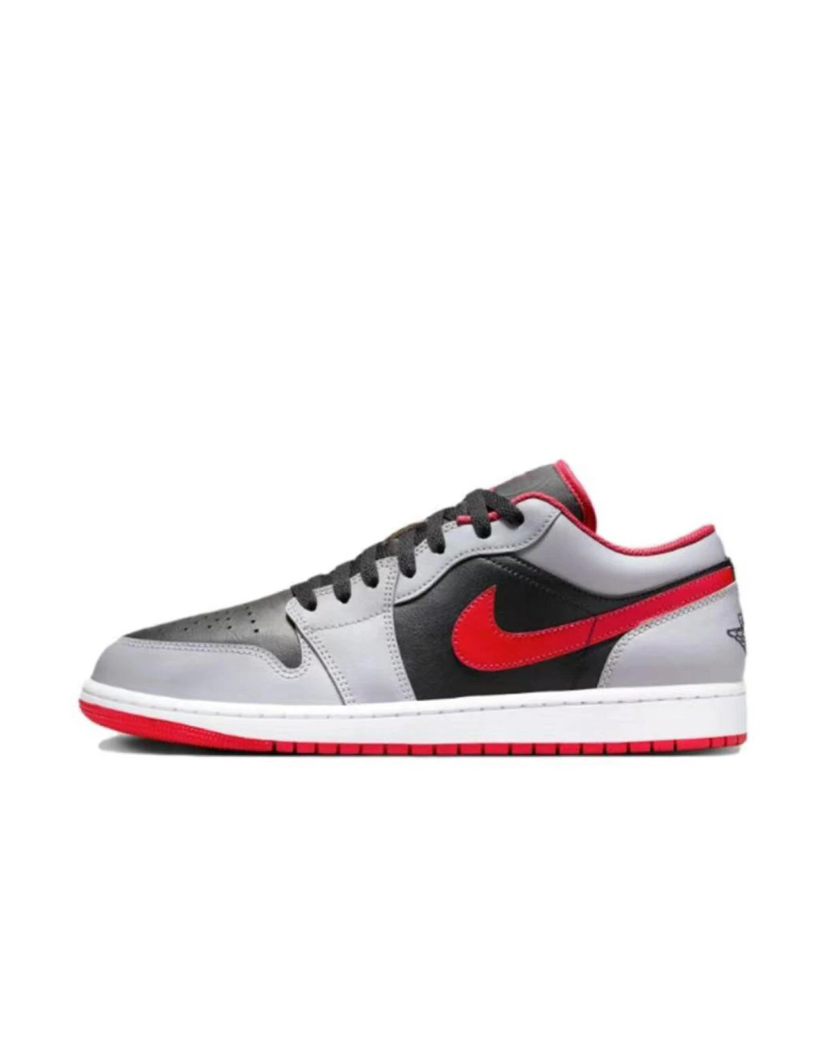 Jordan Air Jordan 1 мужские спортивные кроссовки из натуральной кожи черно-серо-красные картинка