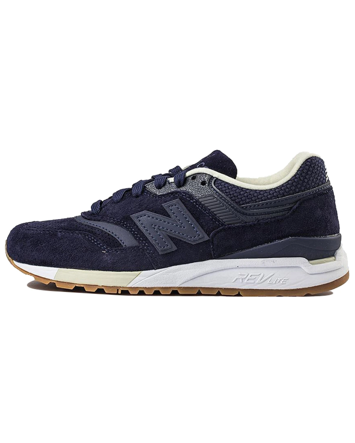 New Balance 997 женские повседневные кроссовки синие из ткани и кожи картинка