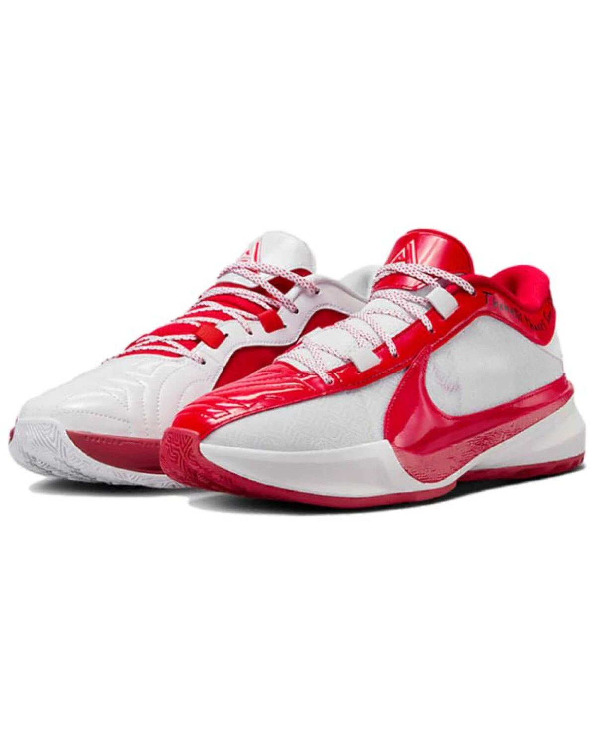 Nike Freak 5 унисекс кроссовки белые с красными вставками антискользящие картинка