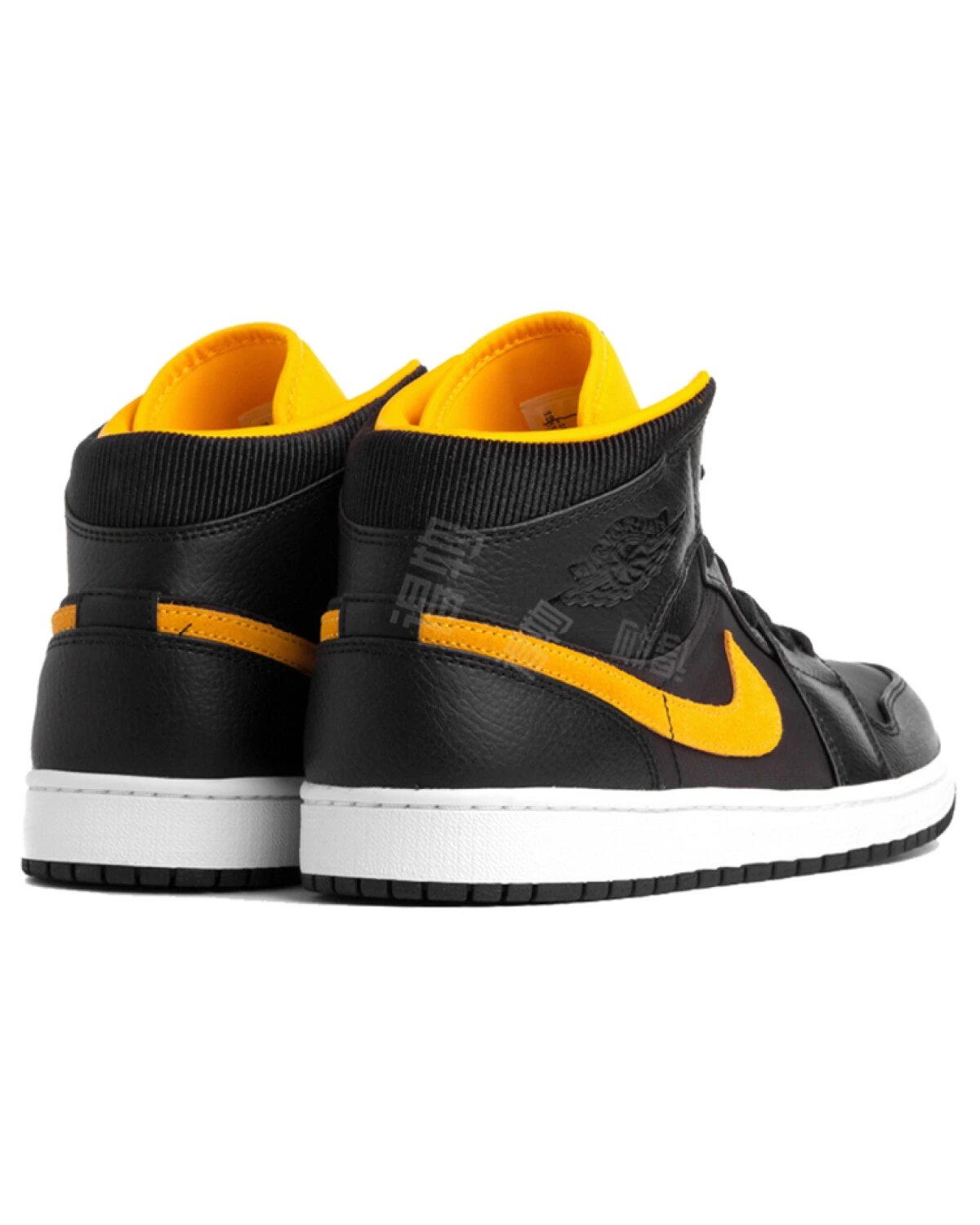 Jordan Air Jordan 1 Mid SE унисекс кроссовки кожаные вельветовые черно-золотые картинка