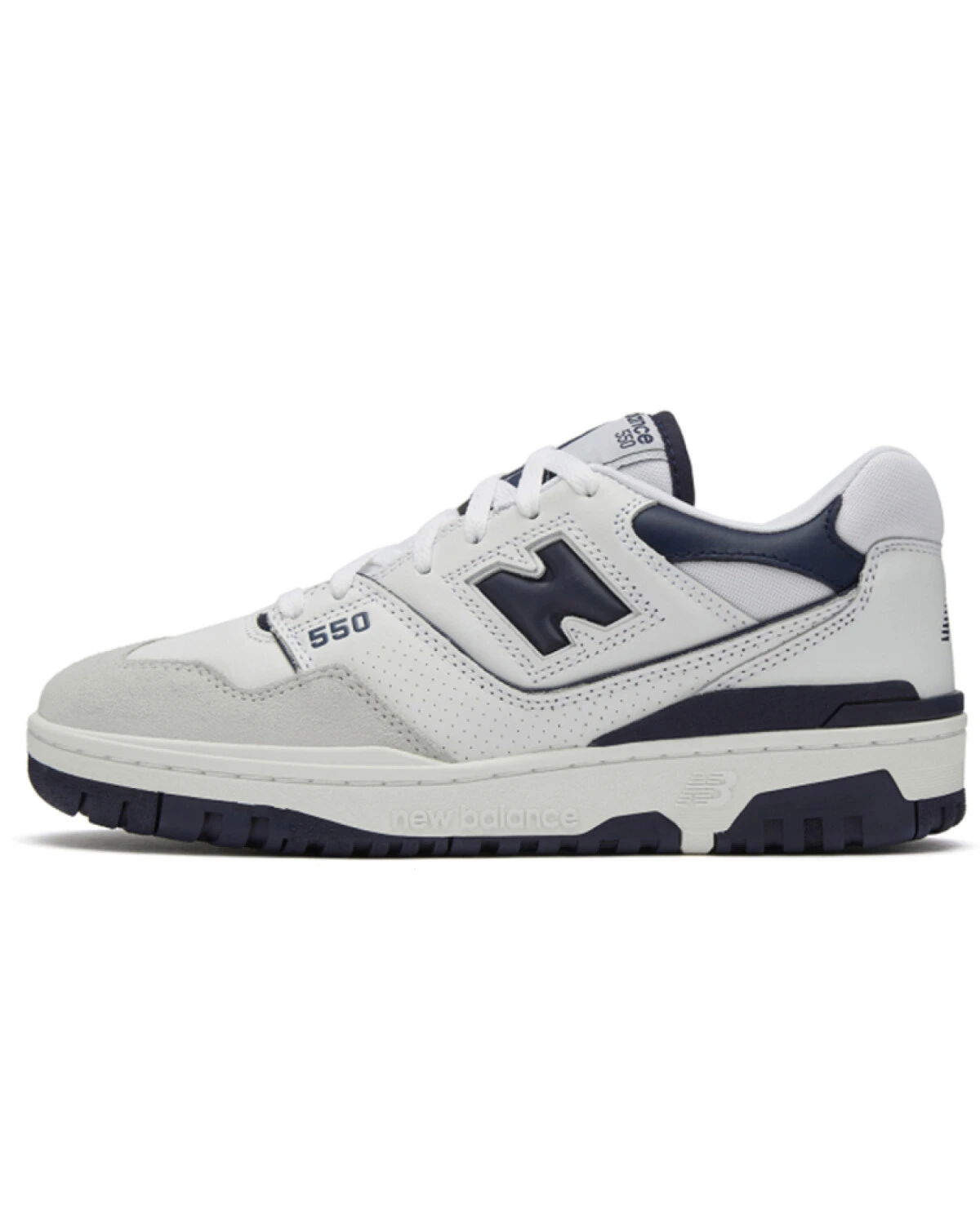 New Balance 550 unisex кроссовки белые с кожаной отделкой картинка