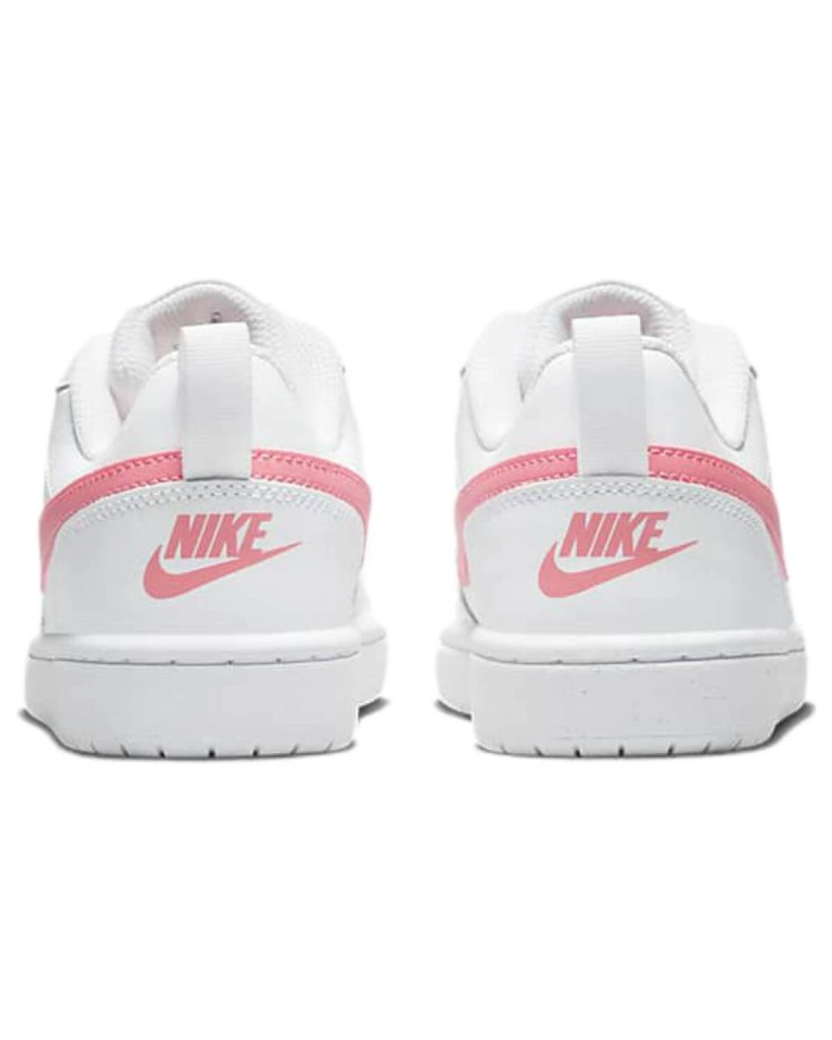 Nike Court Borough Low 2 детские кеды кожаные бело-розовые картинка