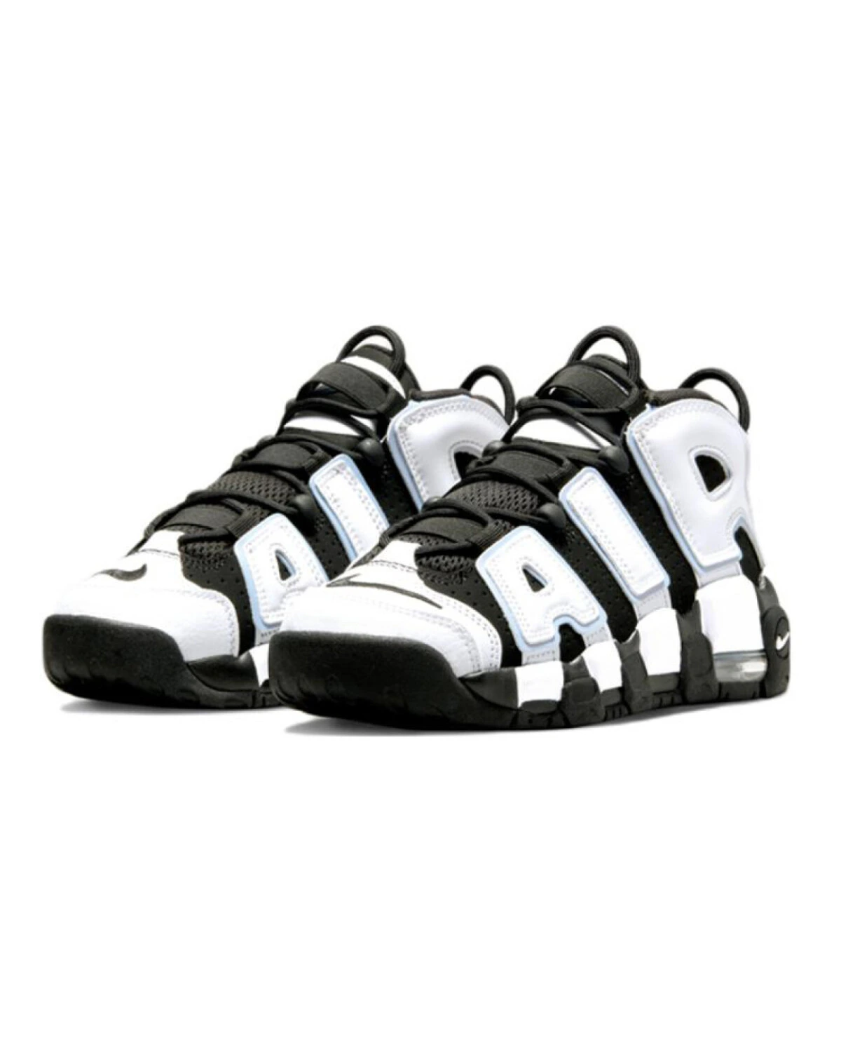 Nike Air More Uptempo детские баскетбольные кроссовки кожаные черно-белые картинка