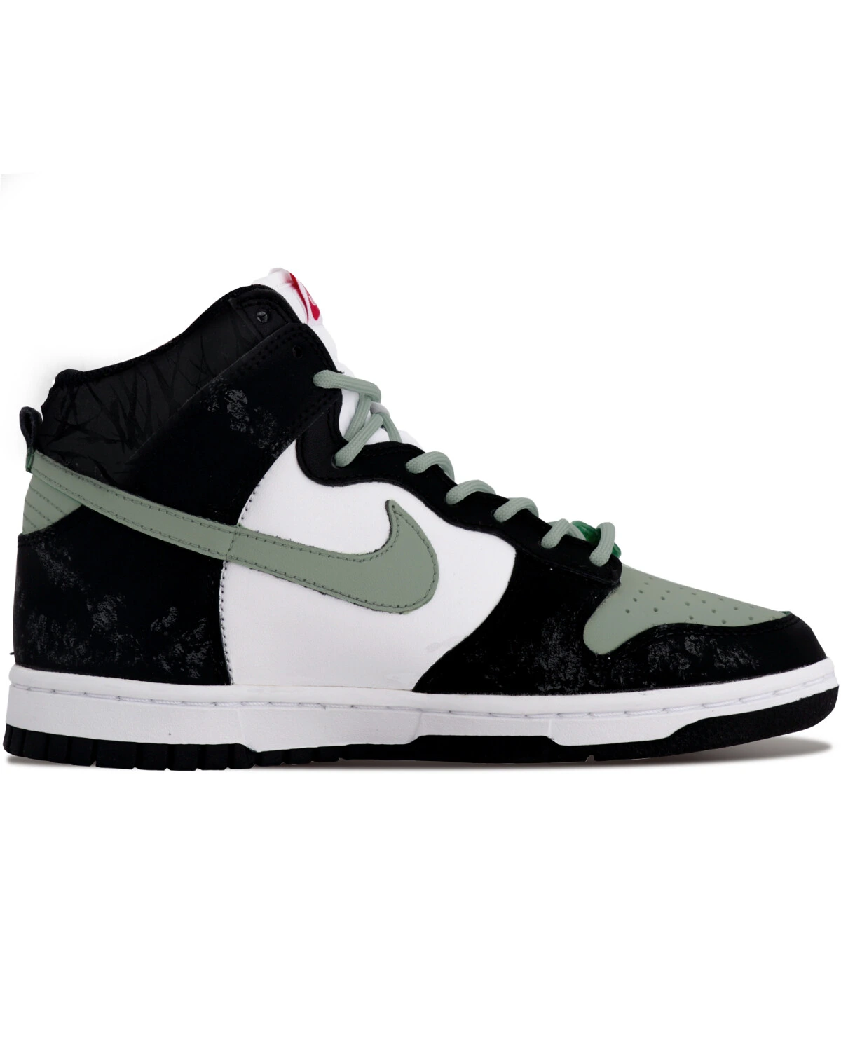 Nike Dunk High мужские и женские кроссовки черно-зеленые картинка