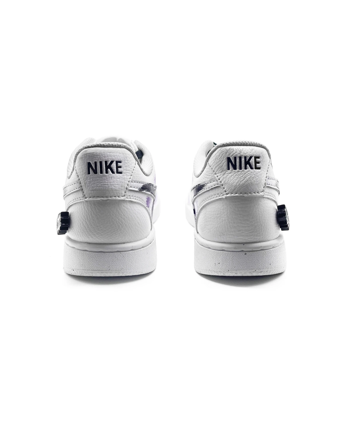 Nike Court Vision 1 unisex кроссовки с рисунком бело-фиолетовые картинка