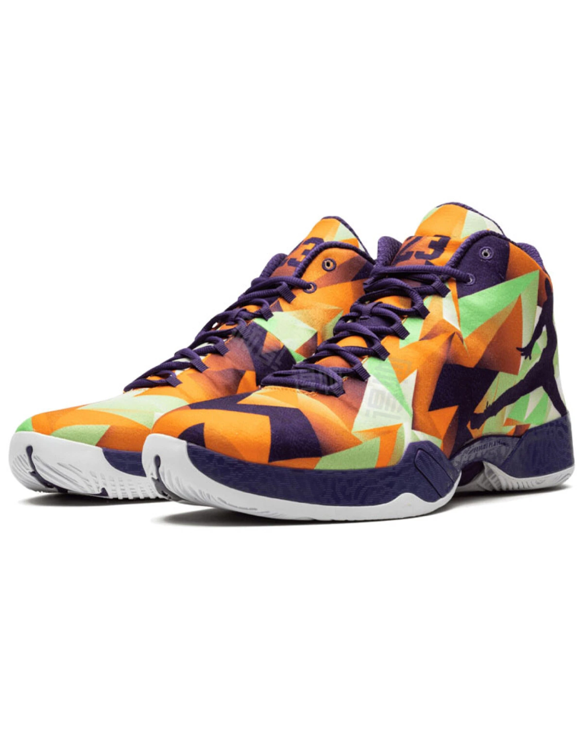 Jordan Air Jordan 29 мужские спортивные кроссовки высокие фиолетово-оранжевые картинка