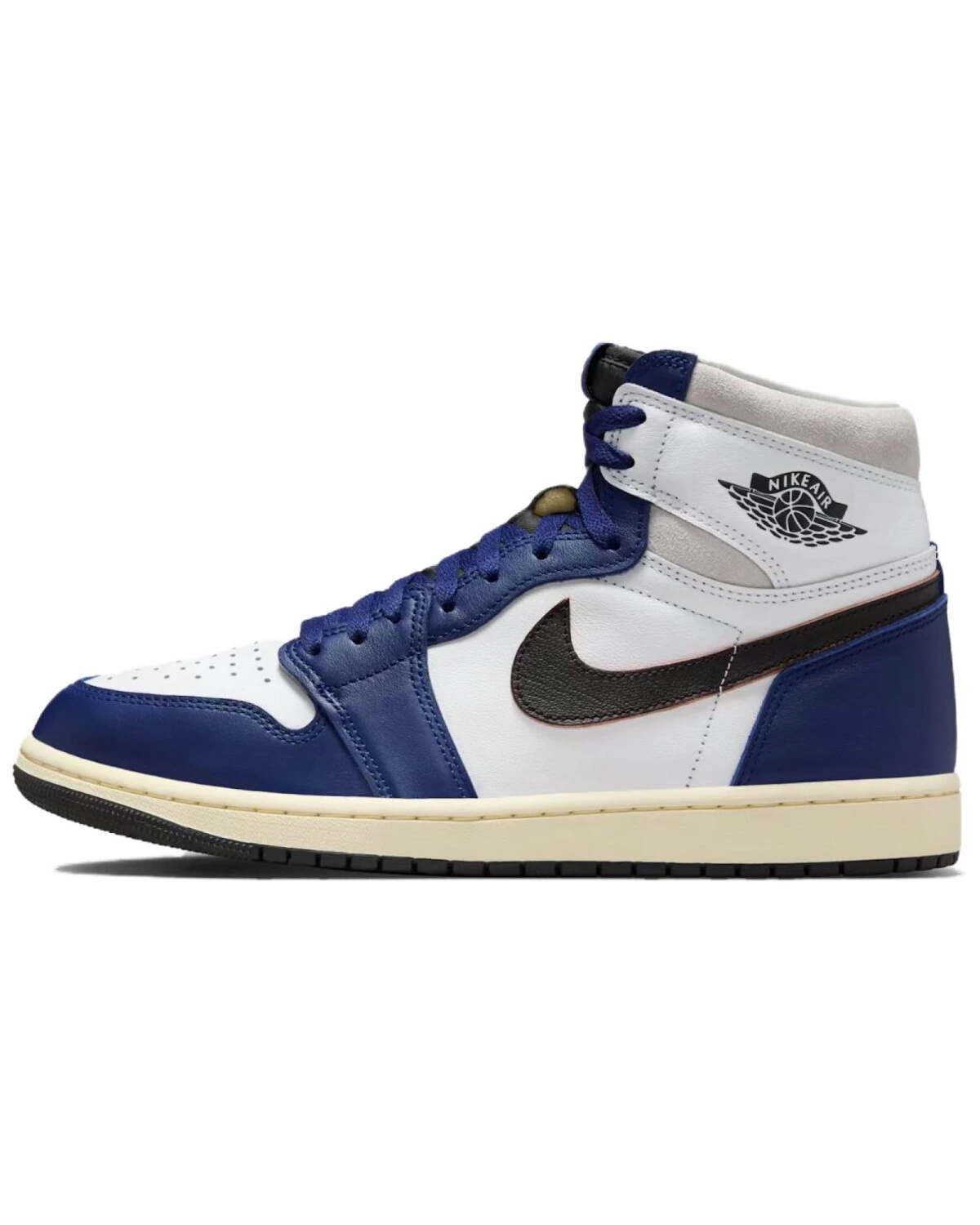 Jordan Air Jordan 1 унисекс кроссовки высокие чёрно-синие картинка