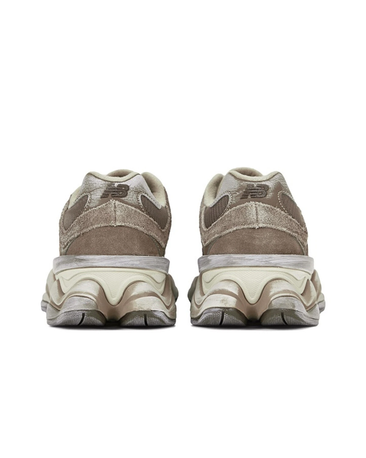 New Balance 9060 унисекс кроссовки серо-коричневые с амортизацией картинка