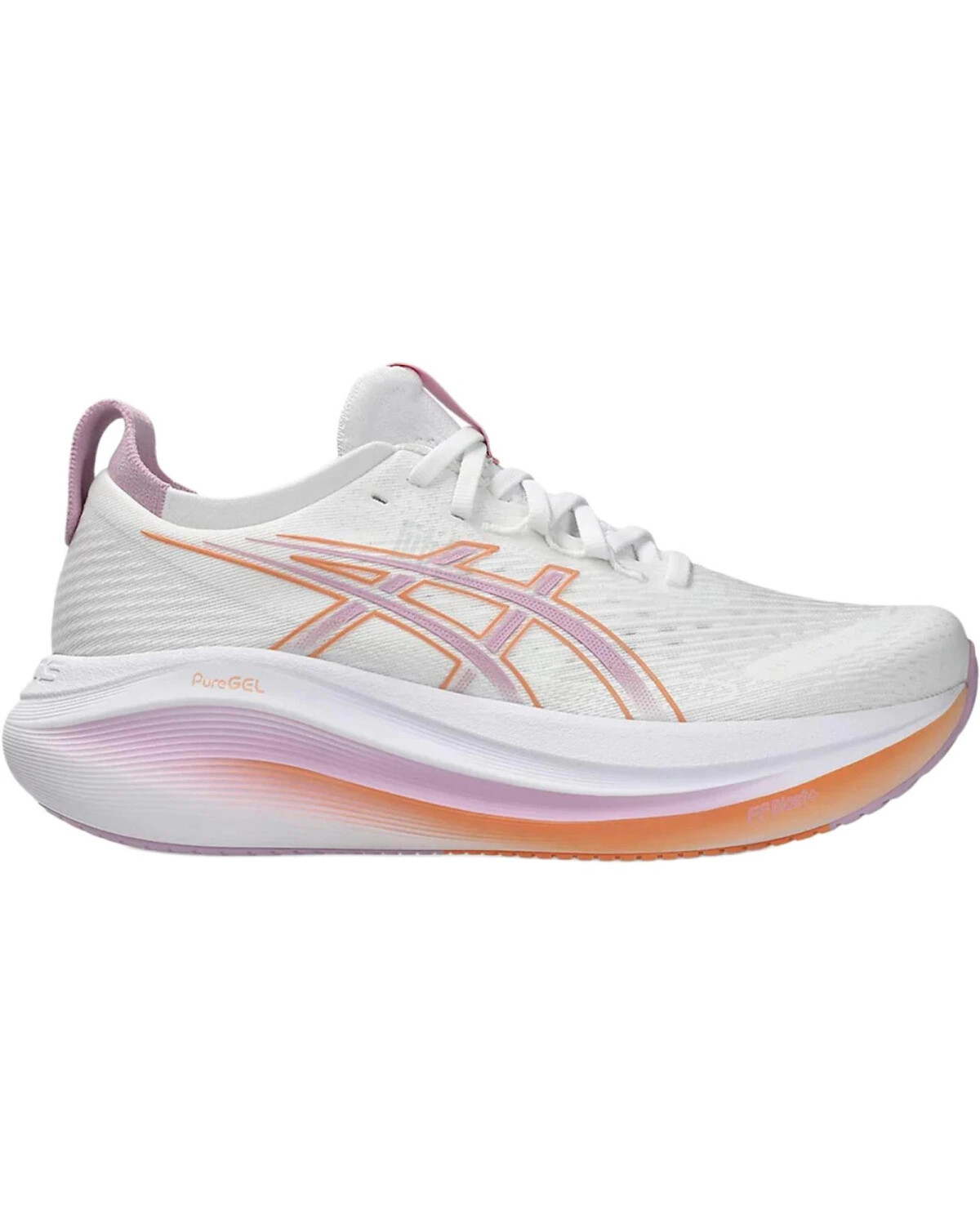 Asics GEL-NIMBUS 27 женские спортивные кроссовки бело-фиолетовые картинка