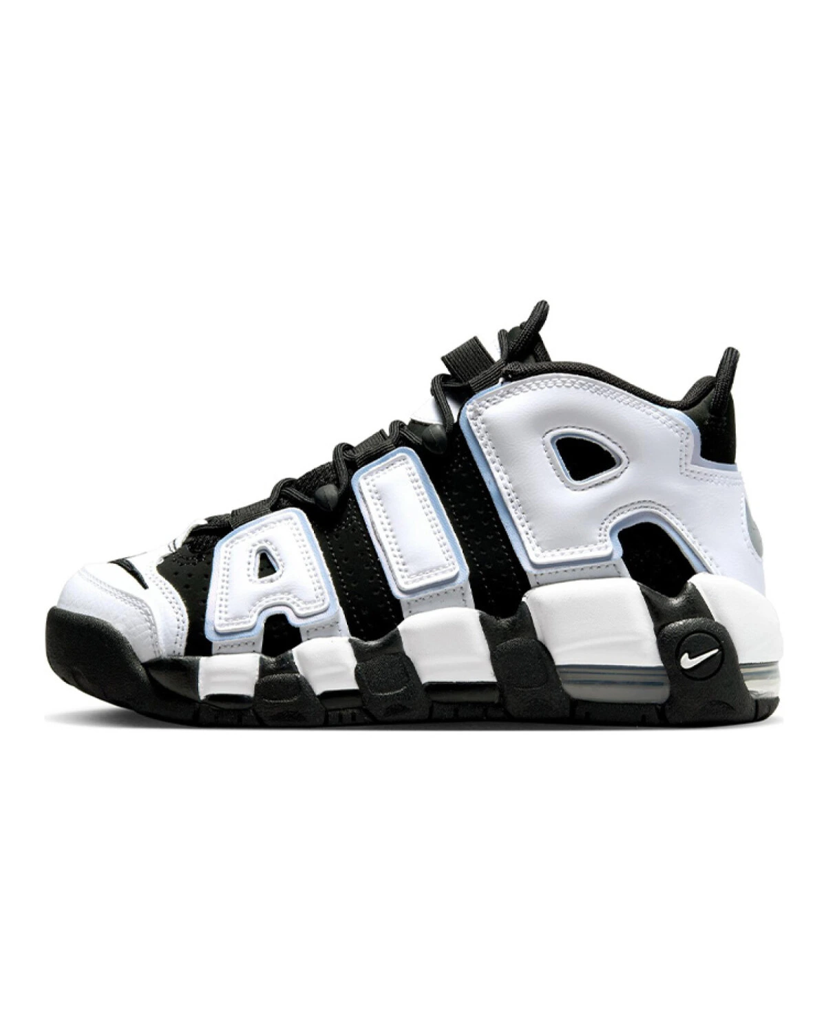 Nike Air More Uptempo детские баскетбольные кроссовки кожаные черно-белые картинка